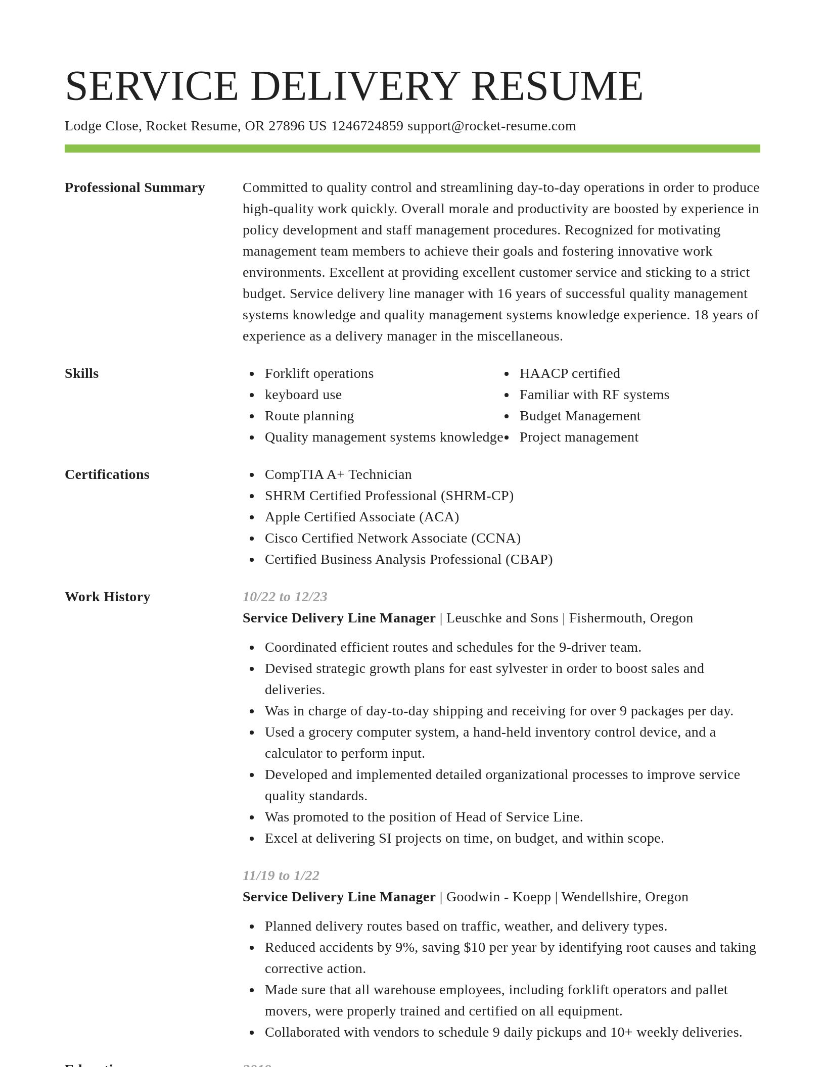 Smart resume template