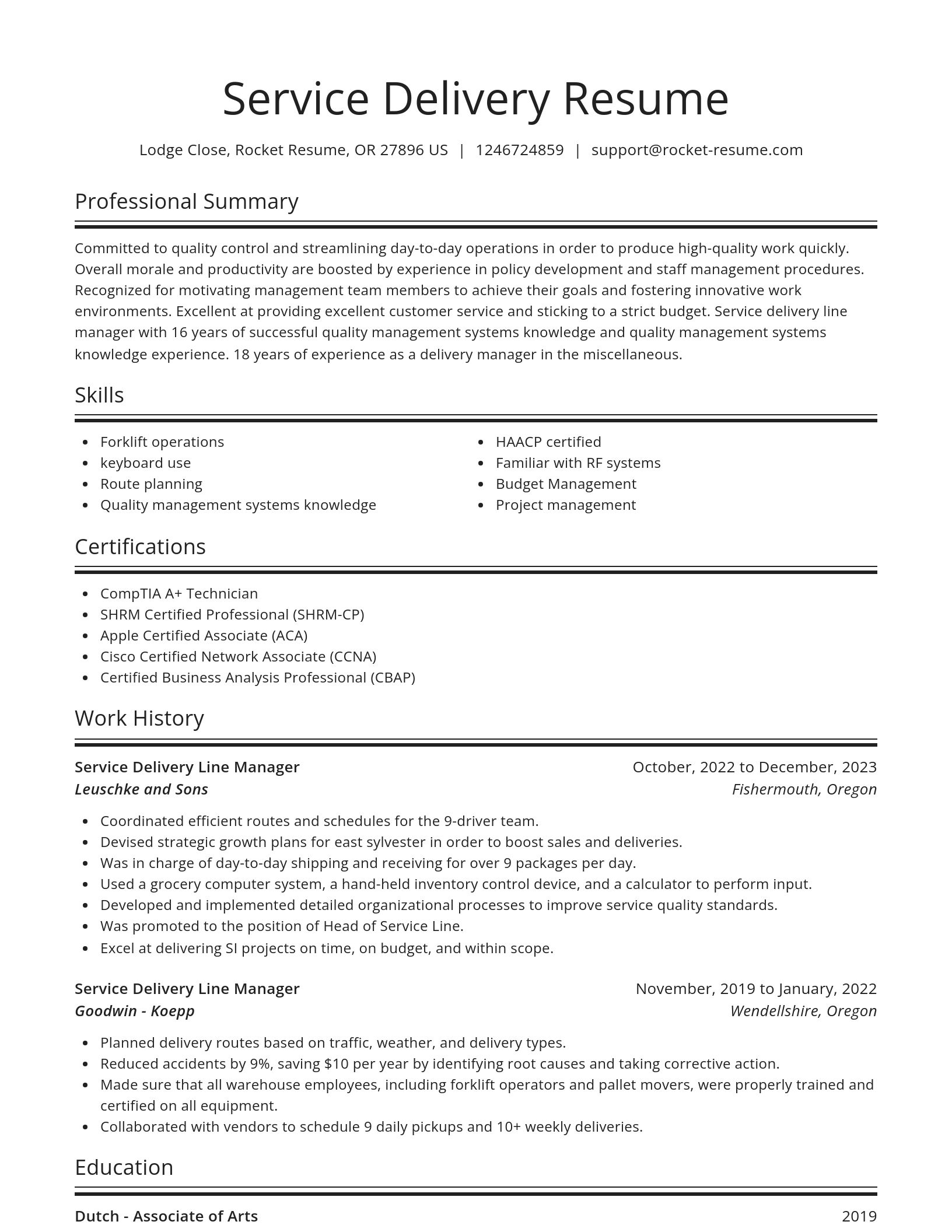 Spotlight resume template