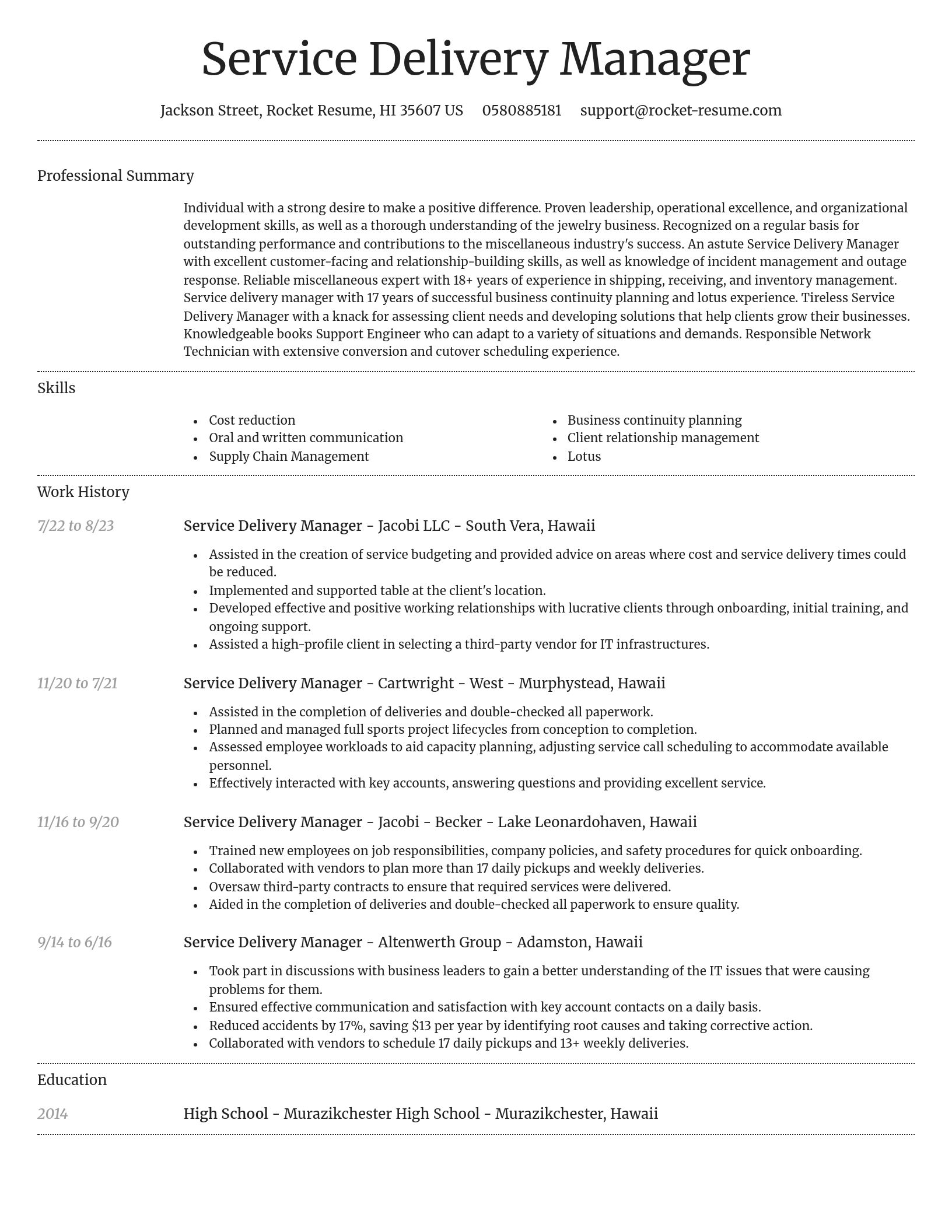 Dignified resume template