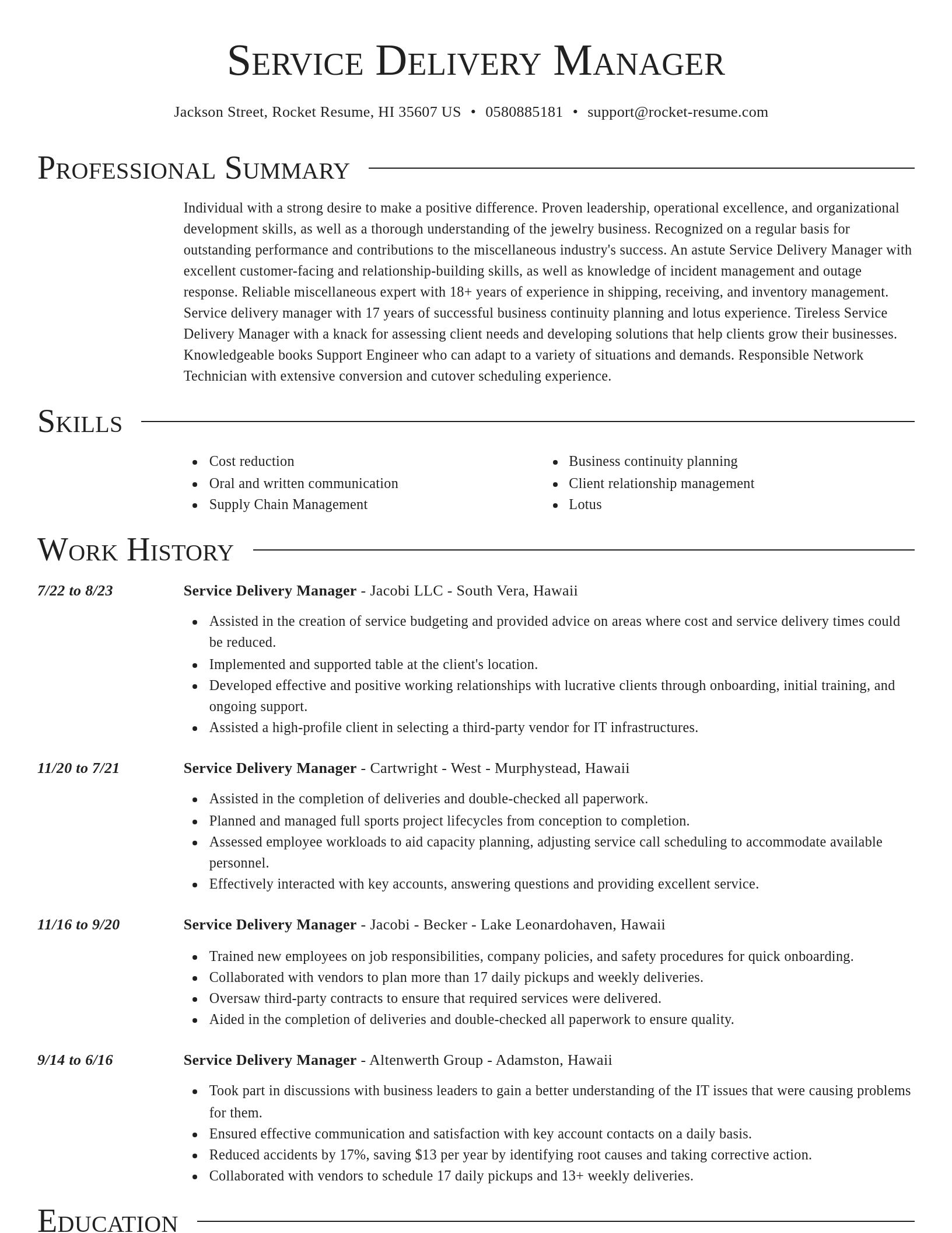 Director resume template