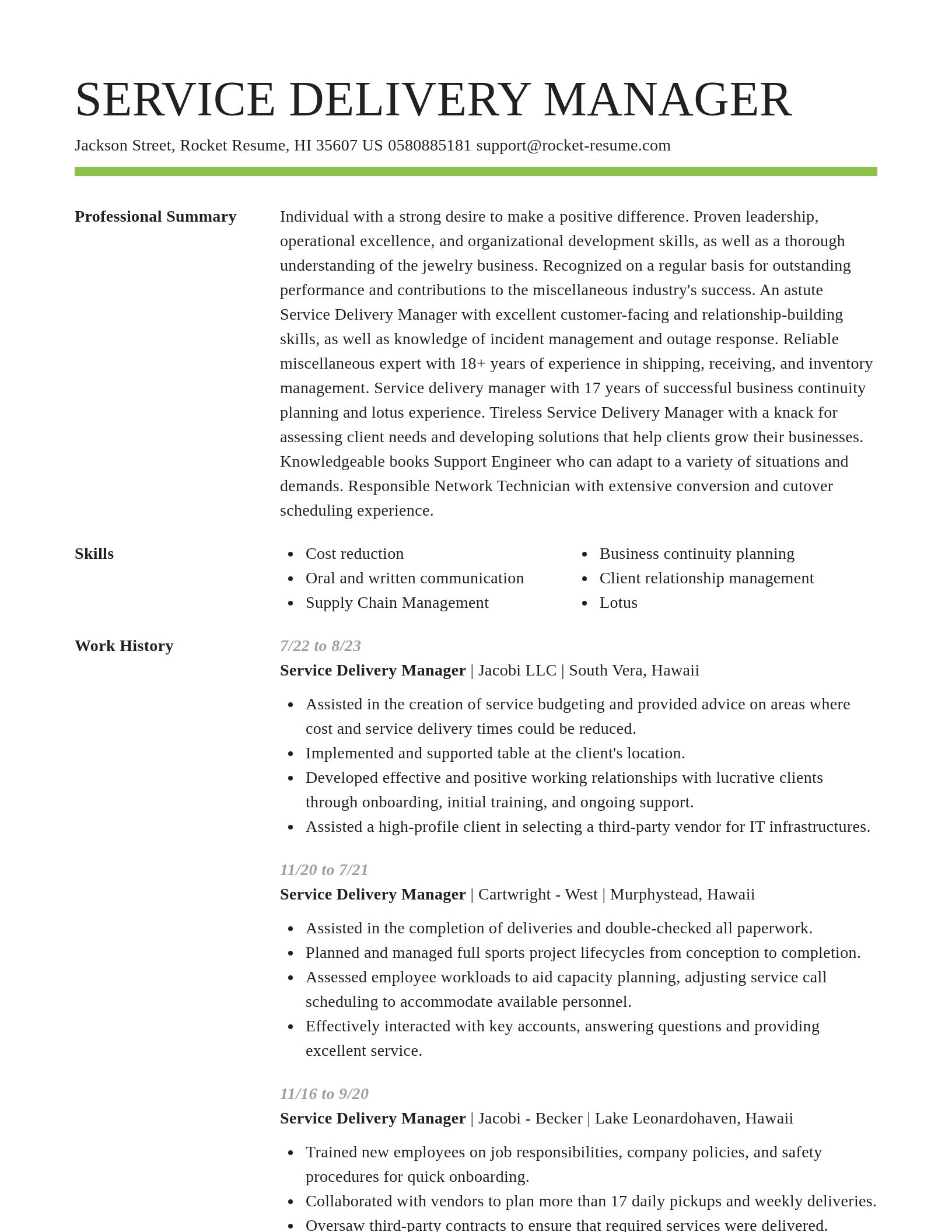 Smart resume template