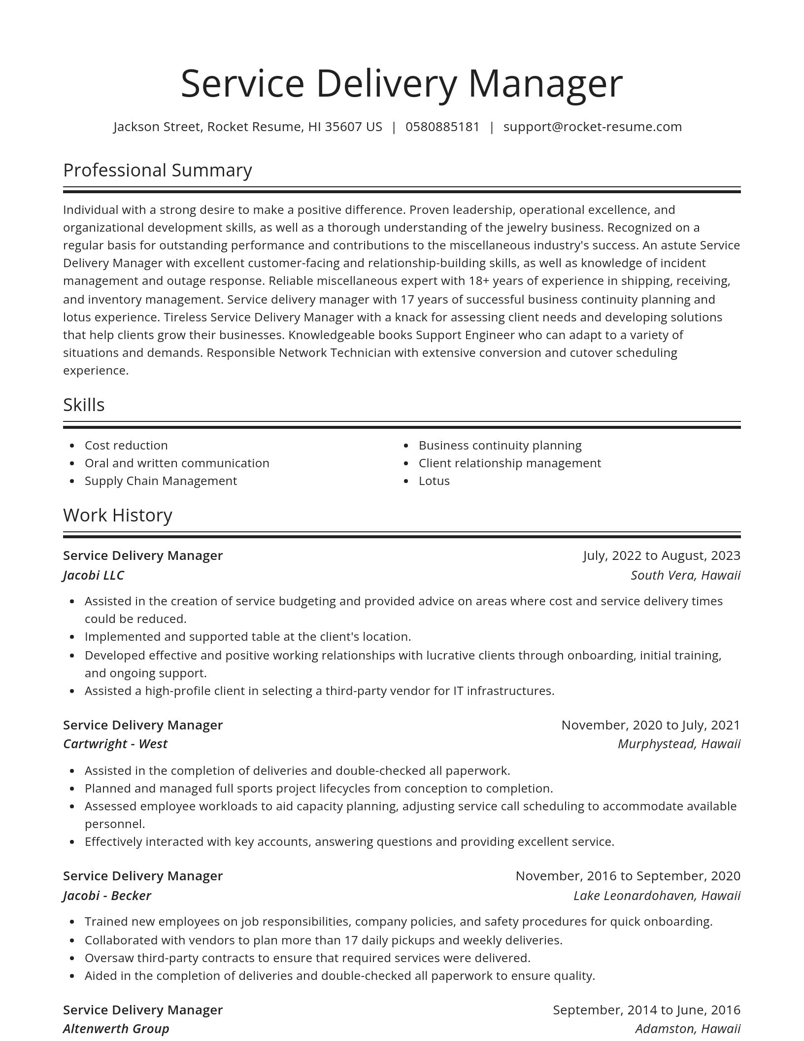 Spotlight resume template