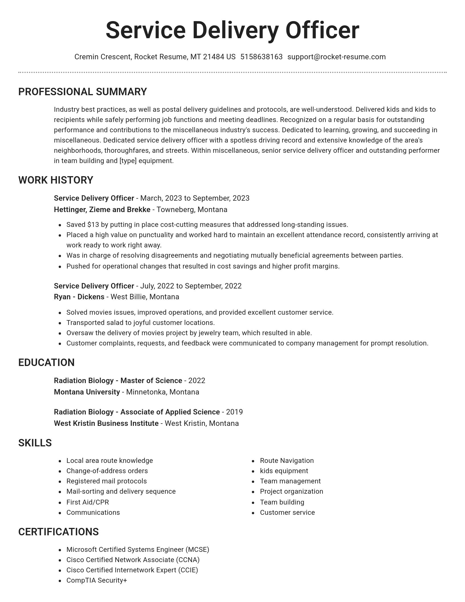 Brilliant resume template