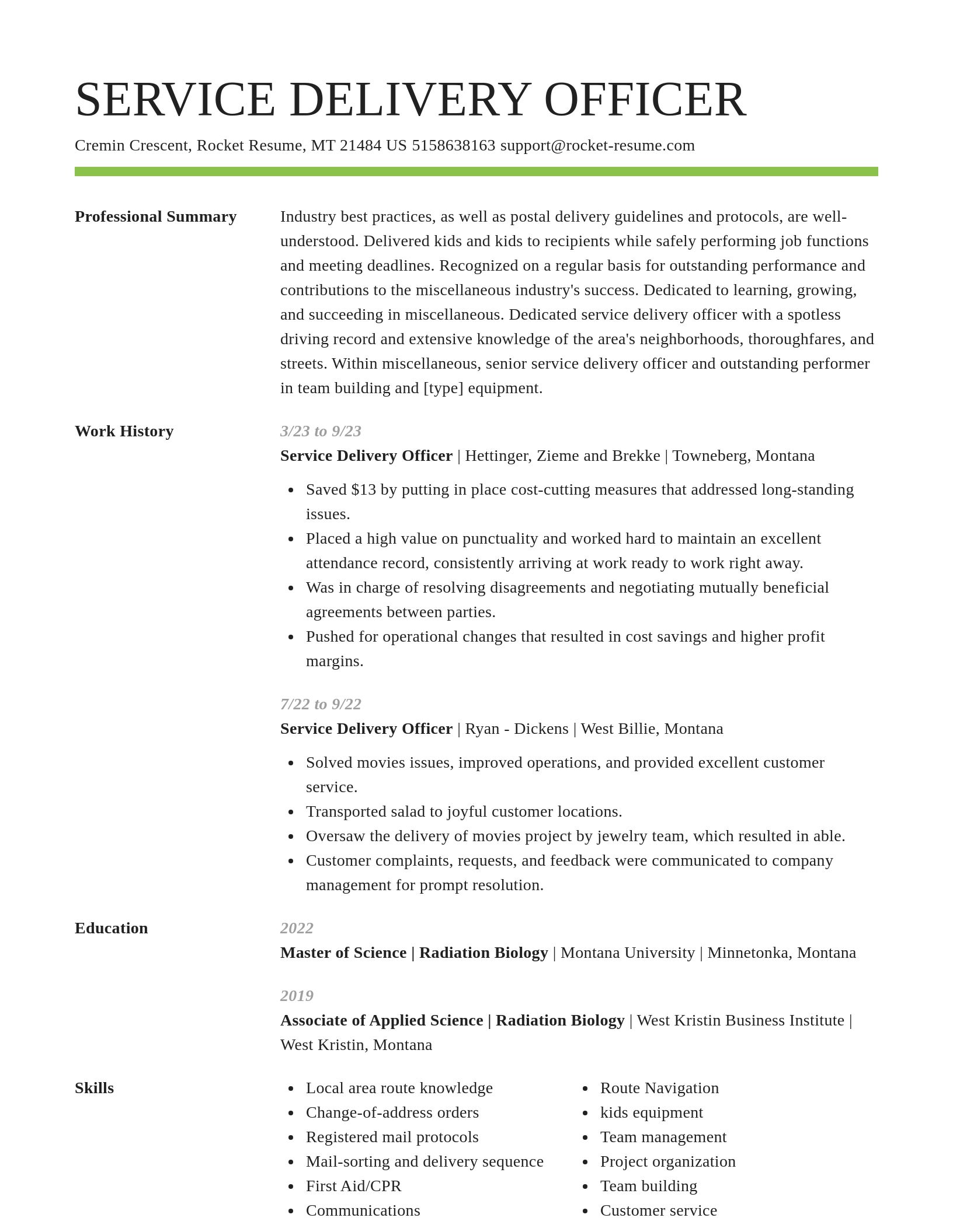 Smart resume template