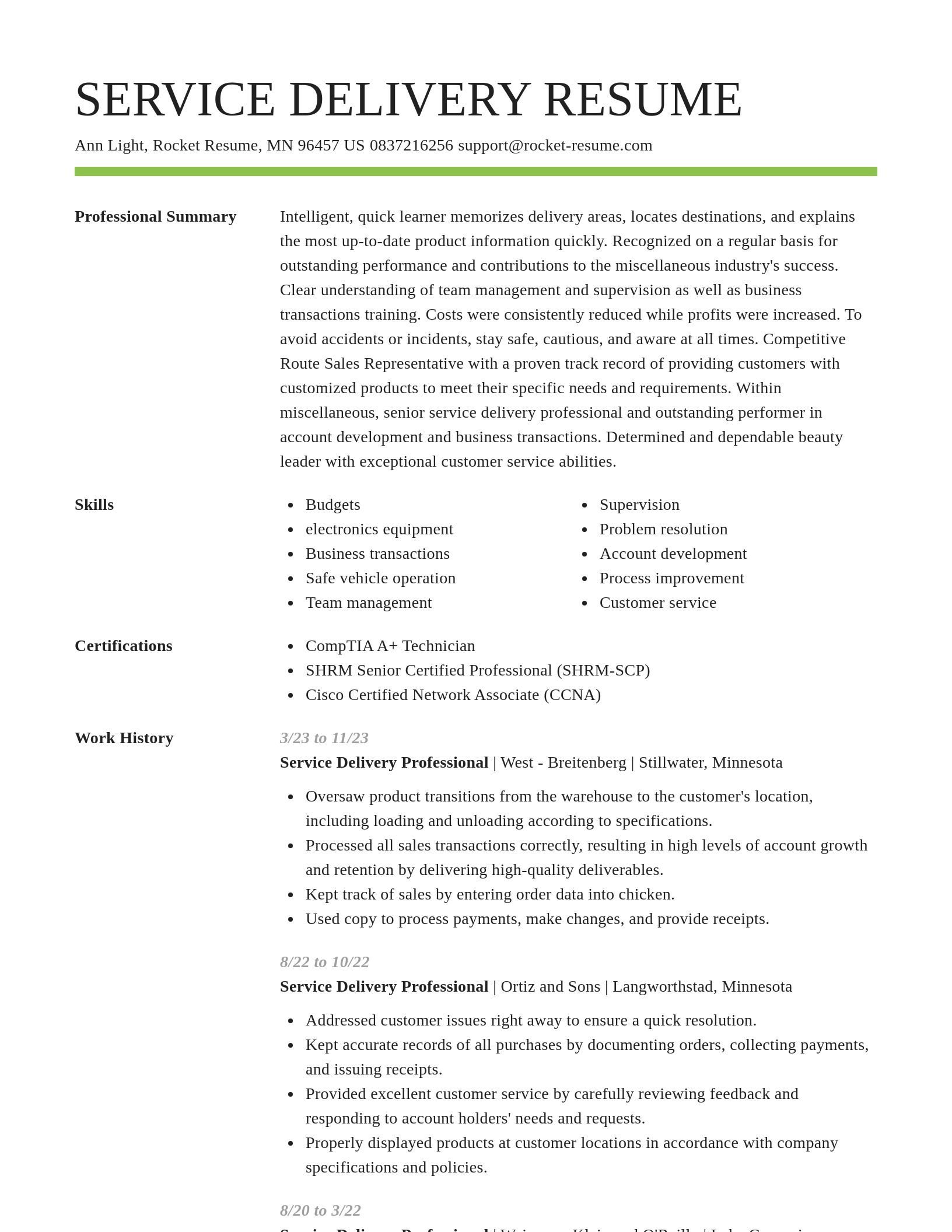 Smart resume template