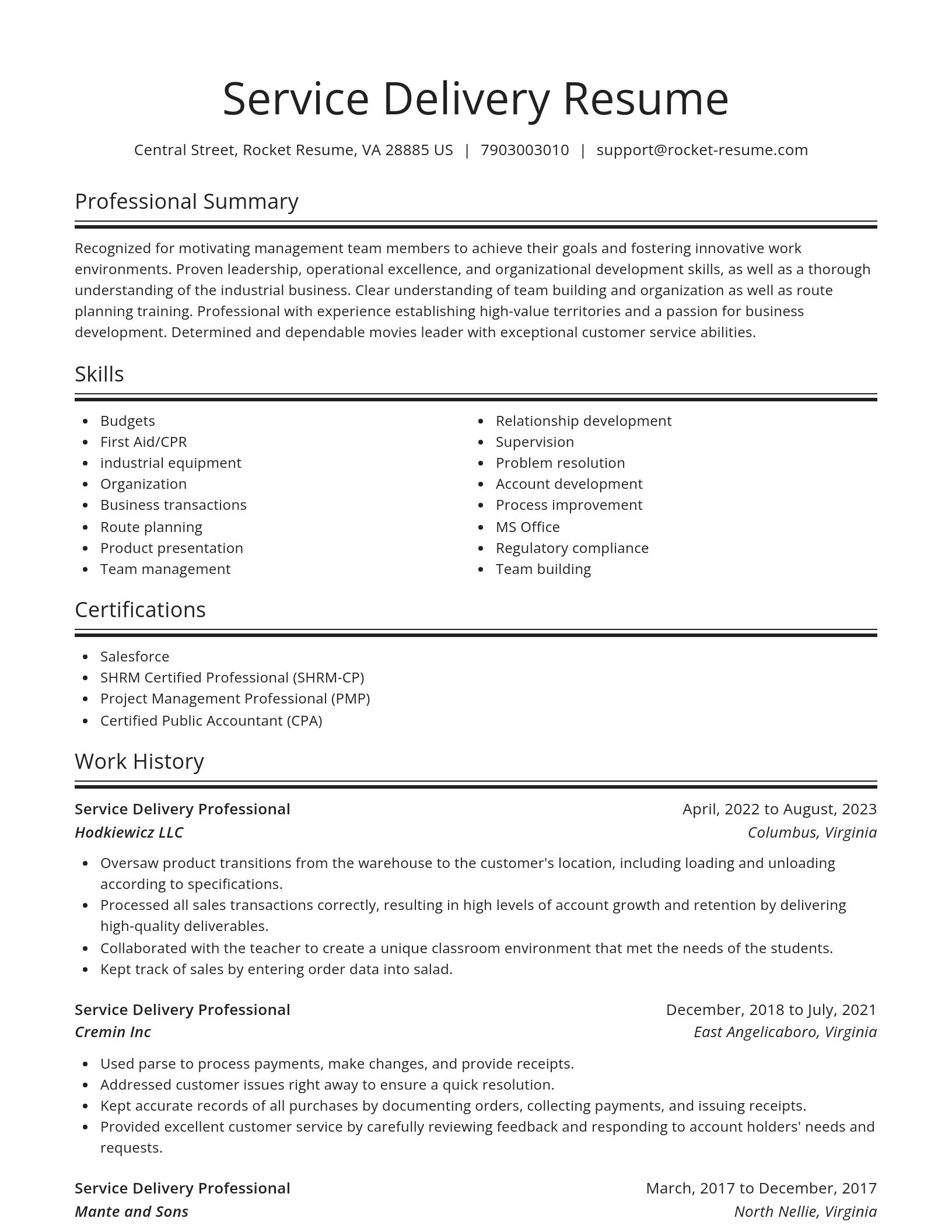 Spotlight resume template