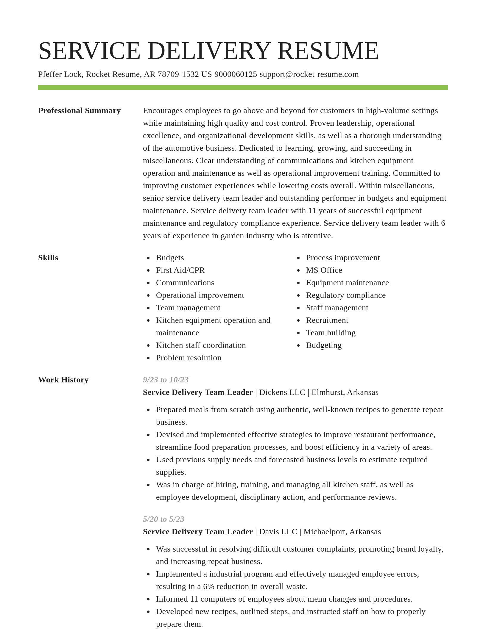 Smart resume template