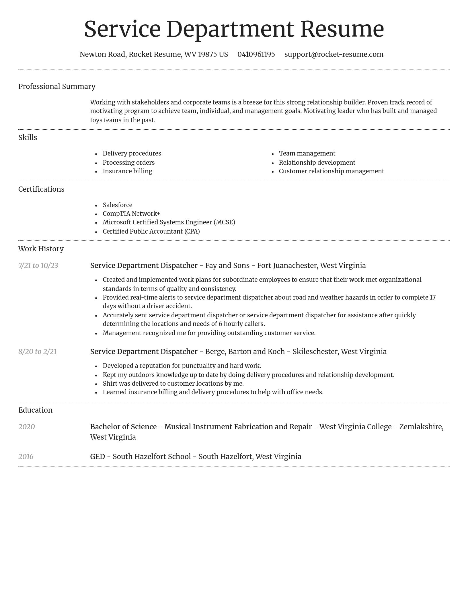Dignified resume template