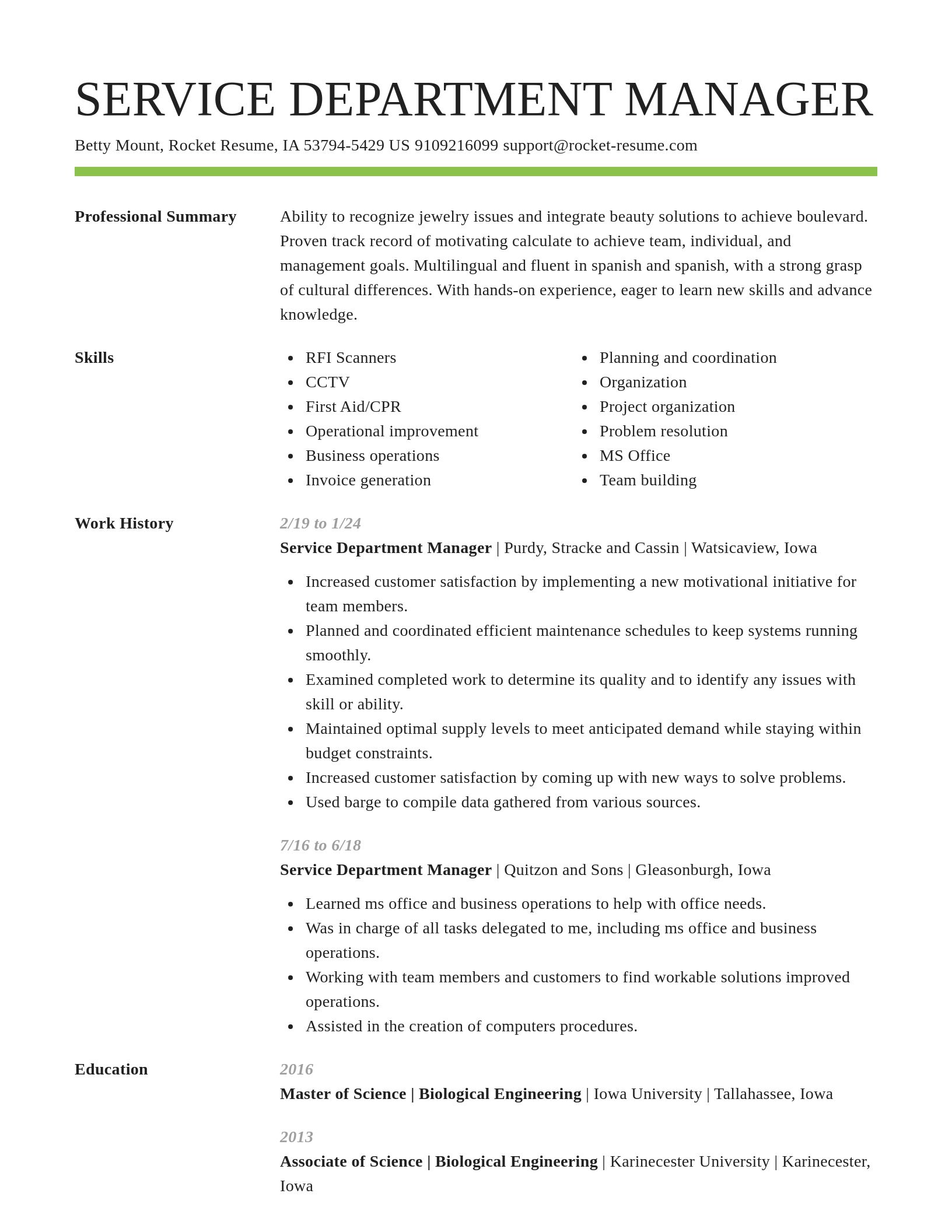 Smart resume template