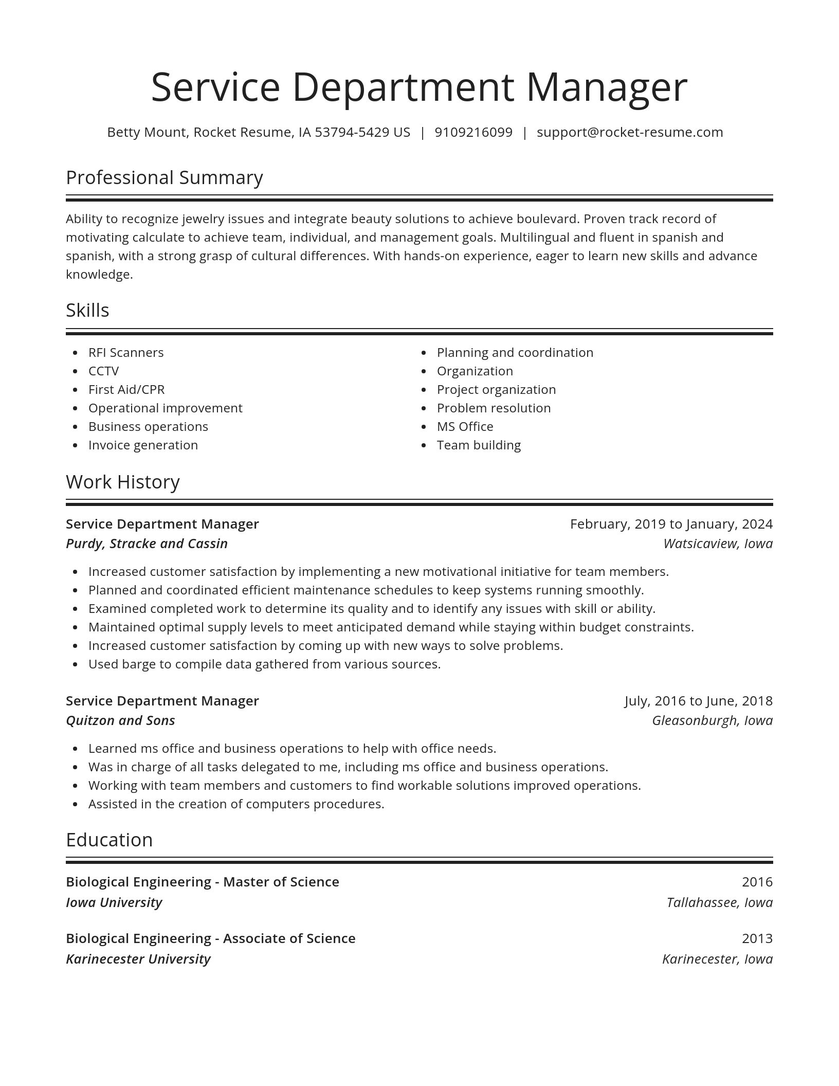 Spotlight resume template