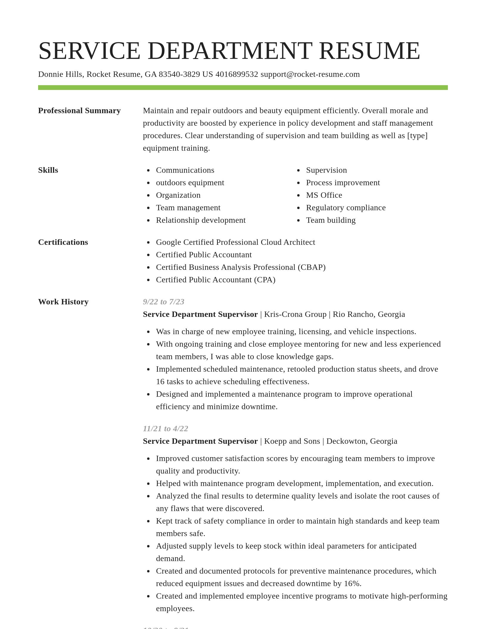 Smart resume template