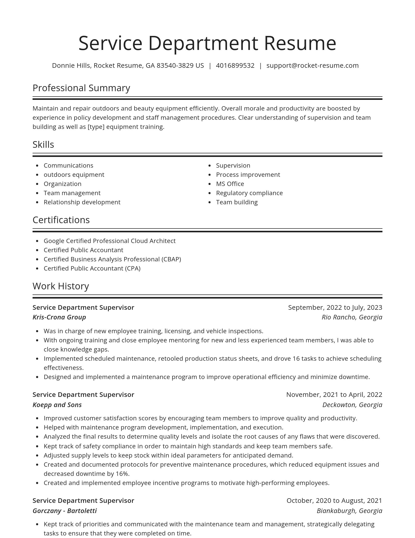Spotlight resume template