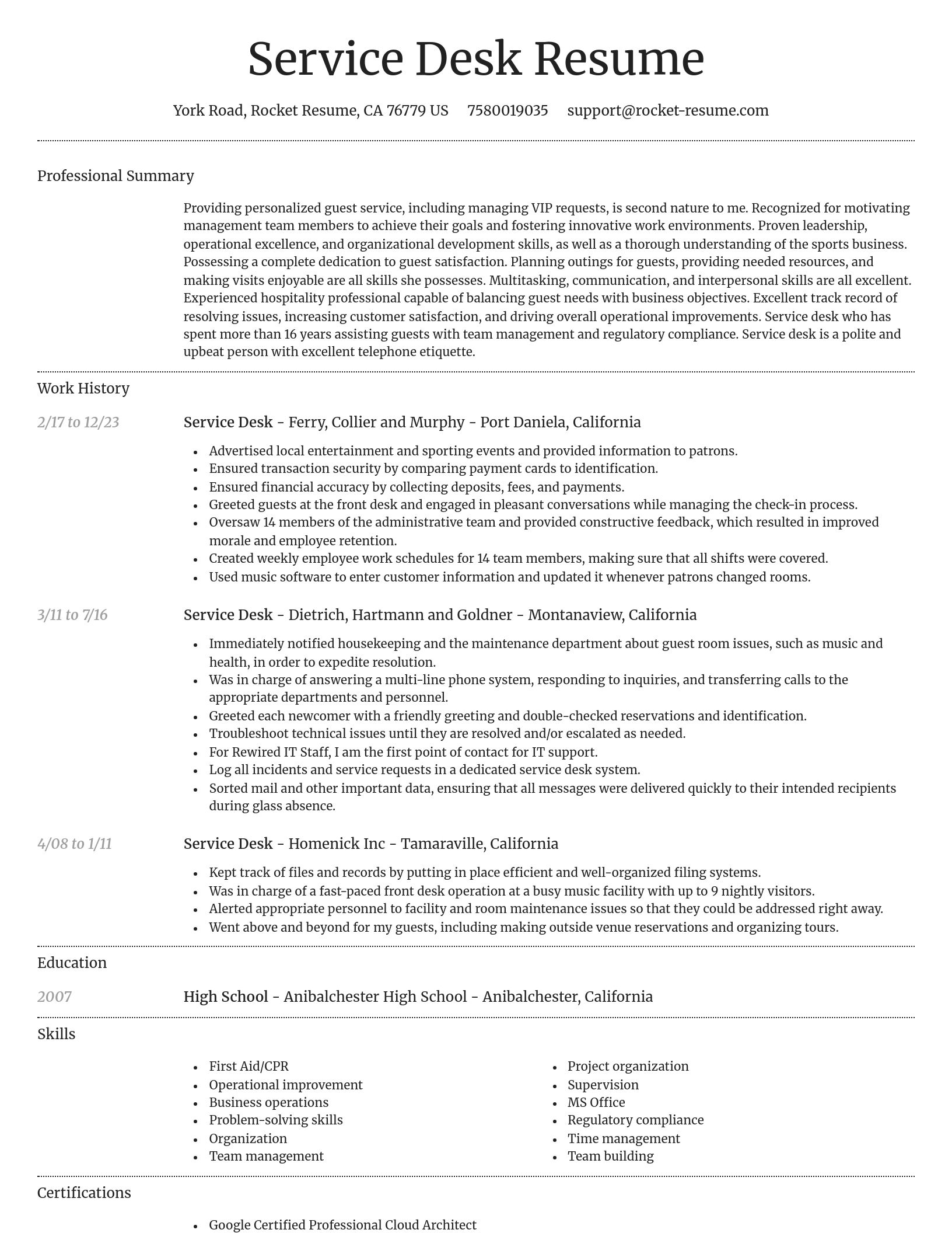 Dignified resume template