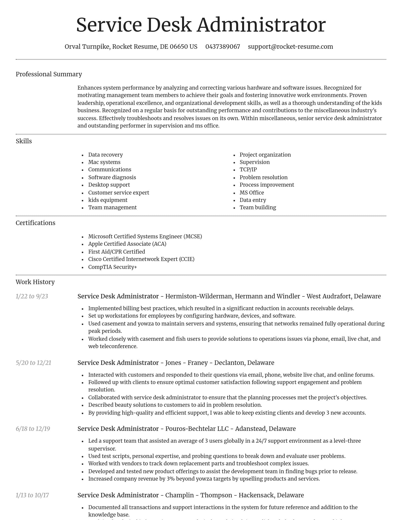 Dignified resume template
