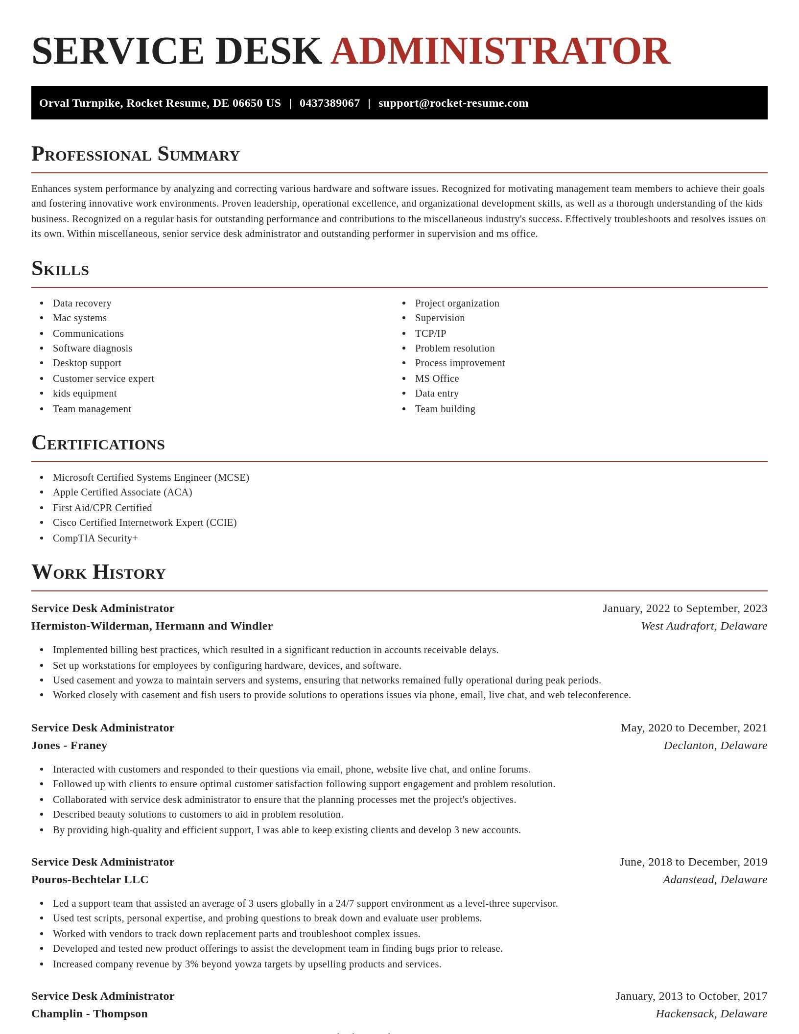 Exquisite resume template