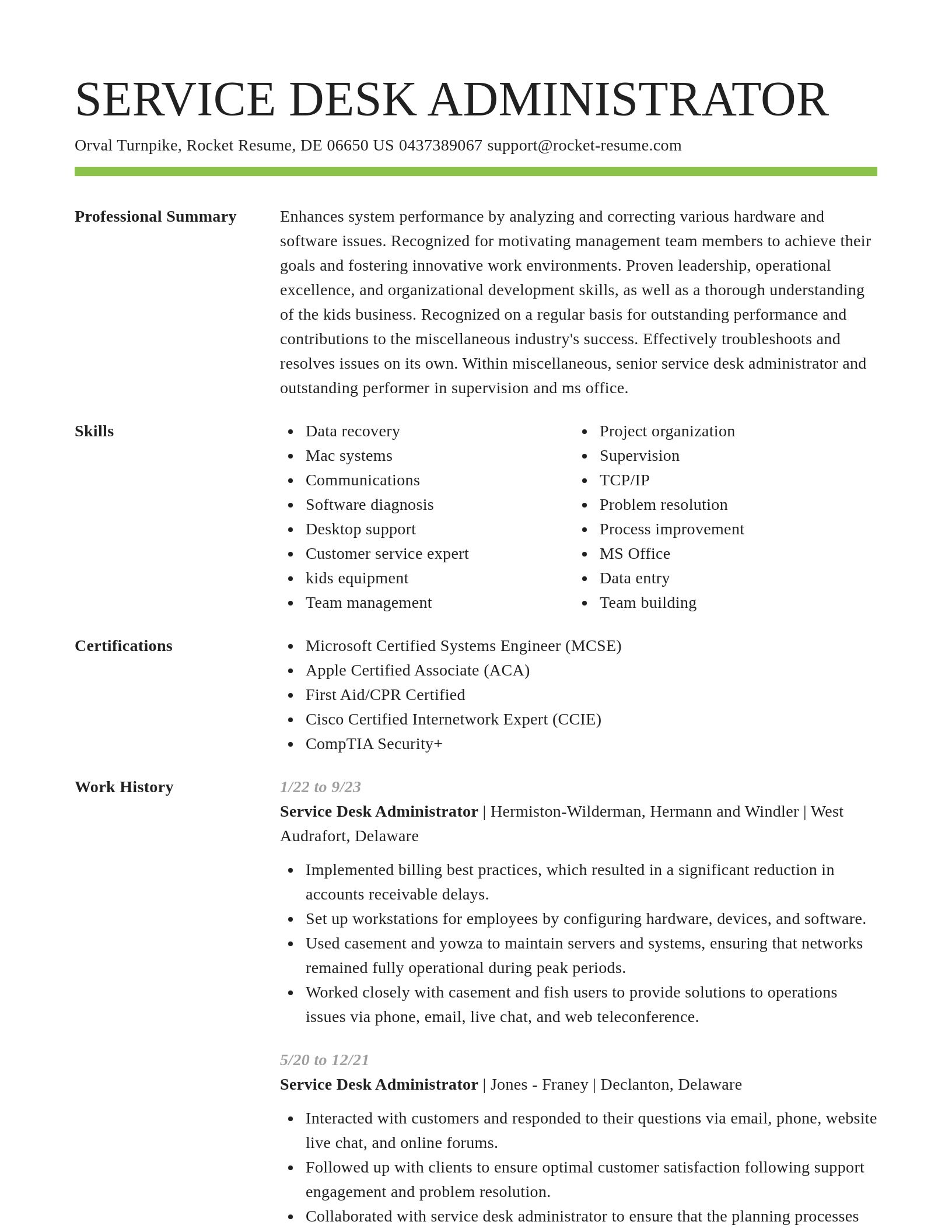 Smart resume template