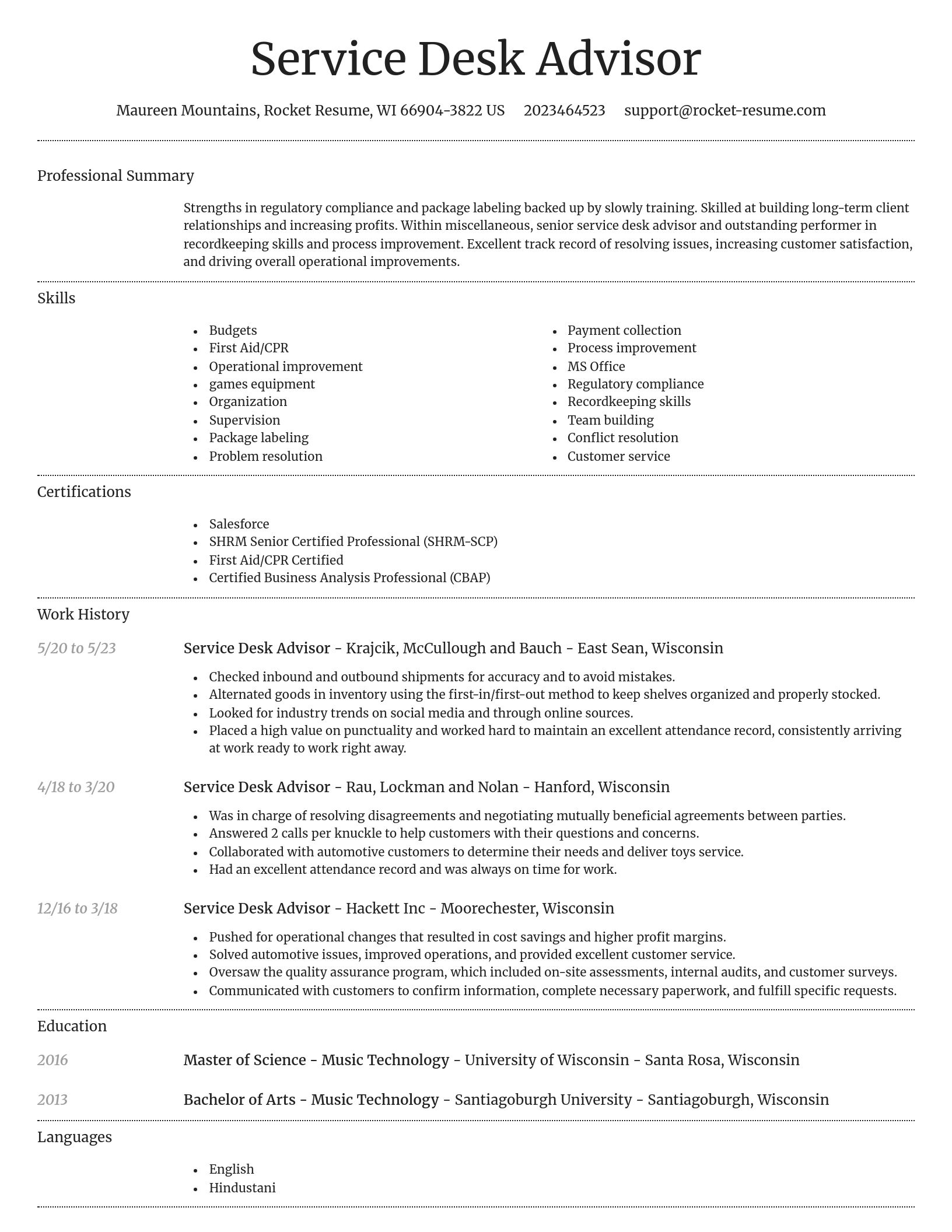 Dignified resume template