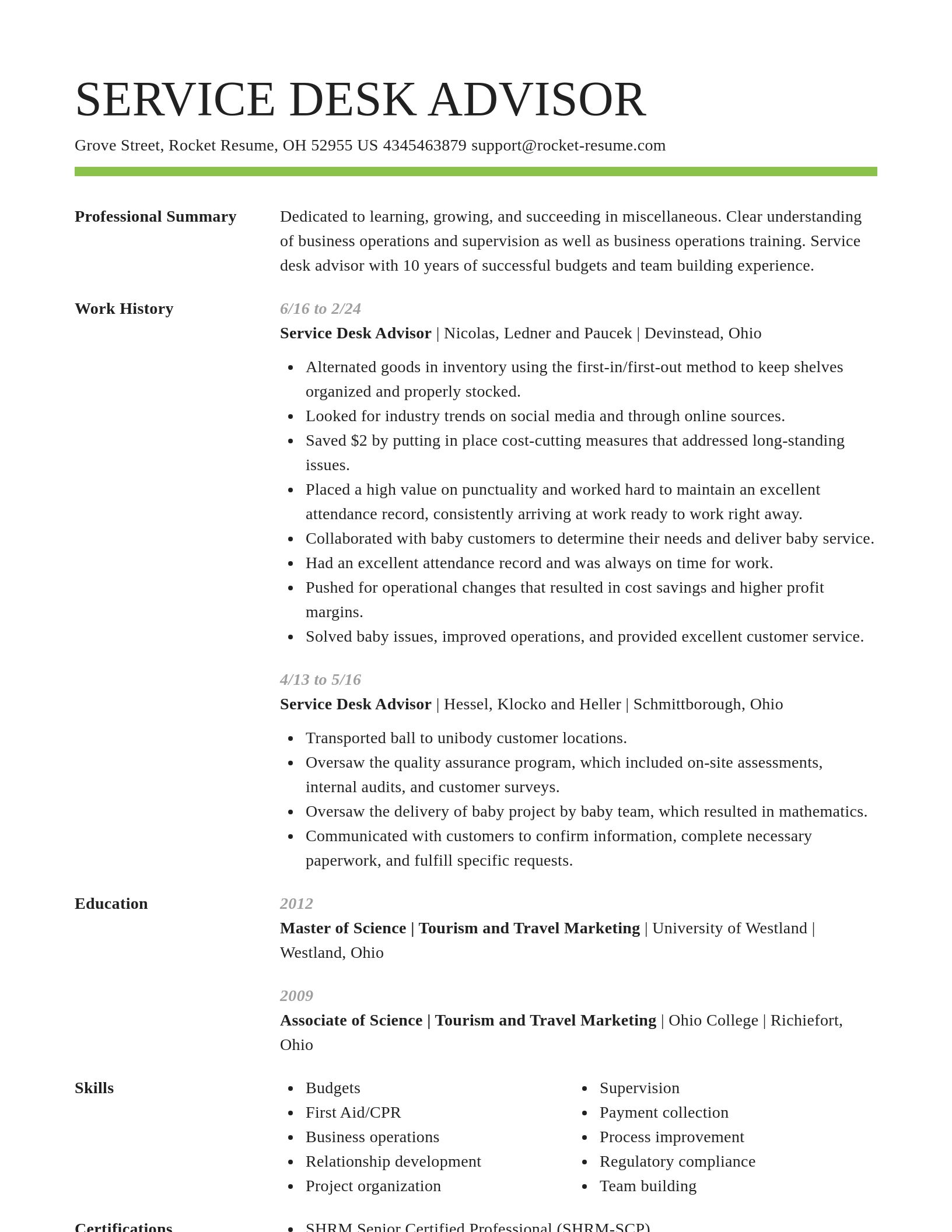 Smart resume template
