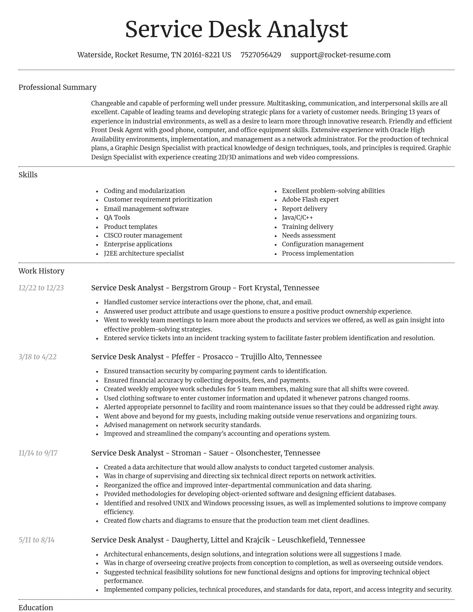 Dignified resume template