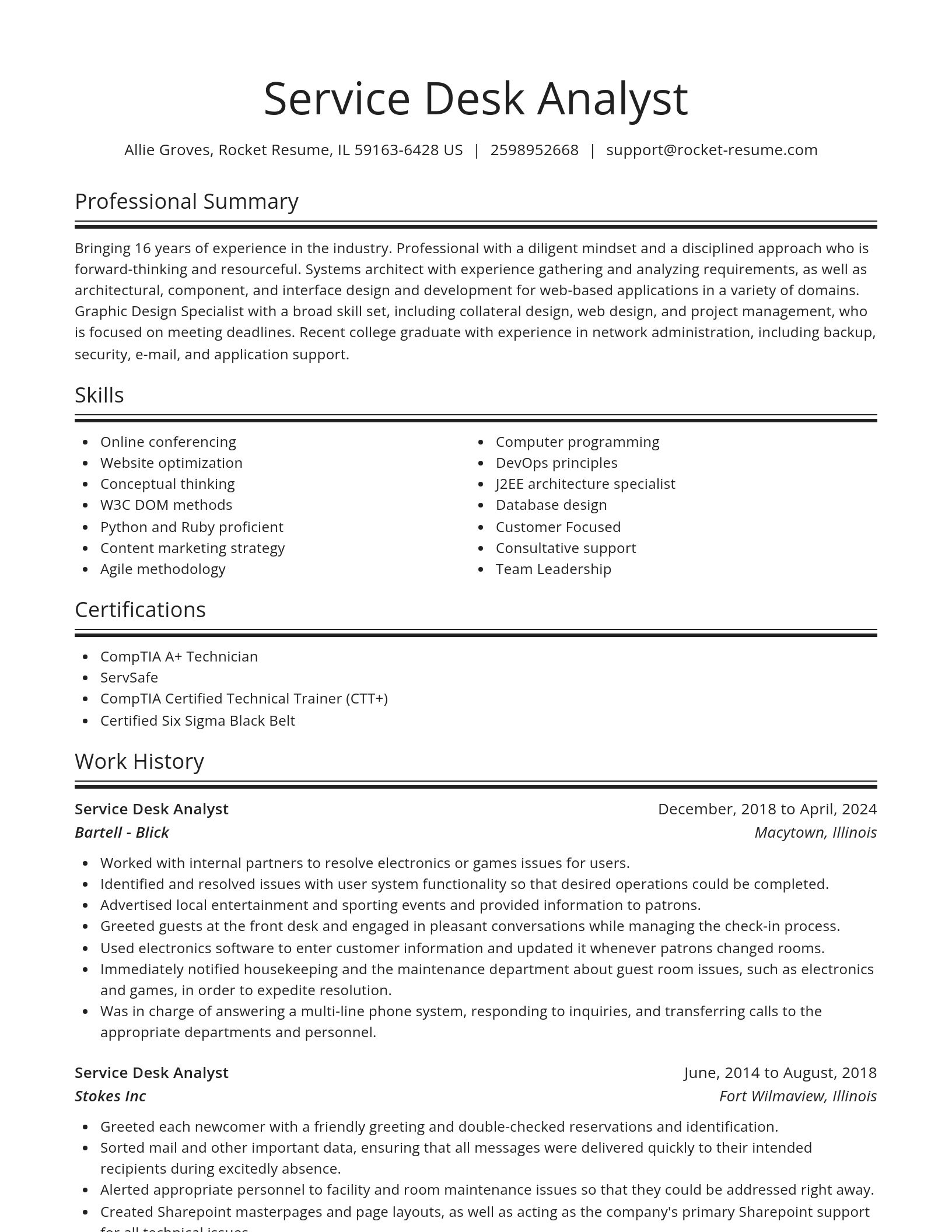 Spotlight resume template