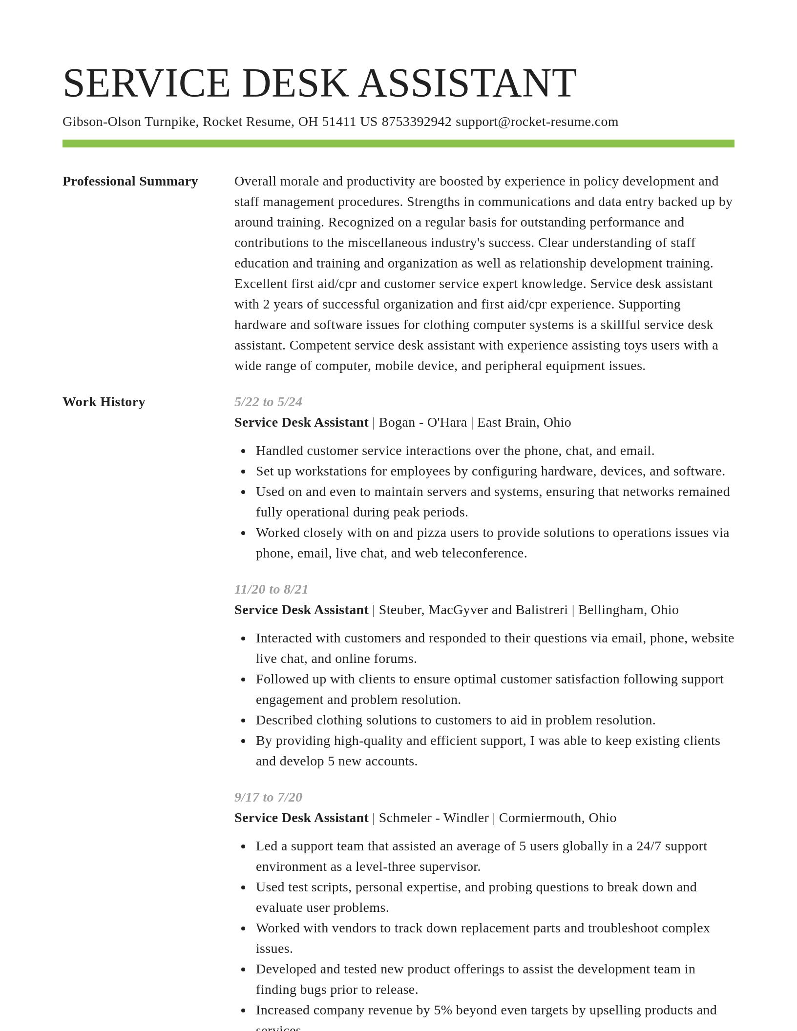 Smart resume template