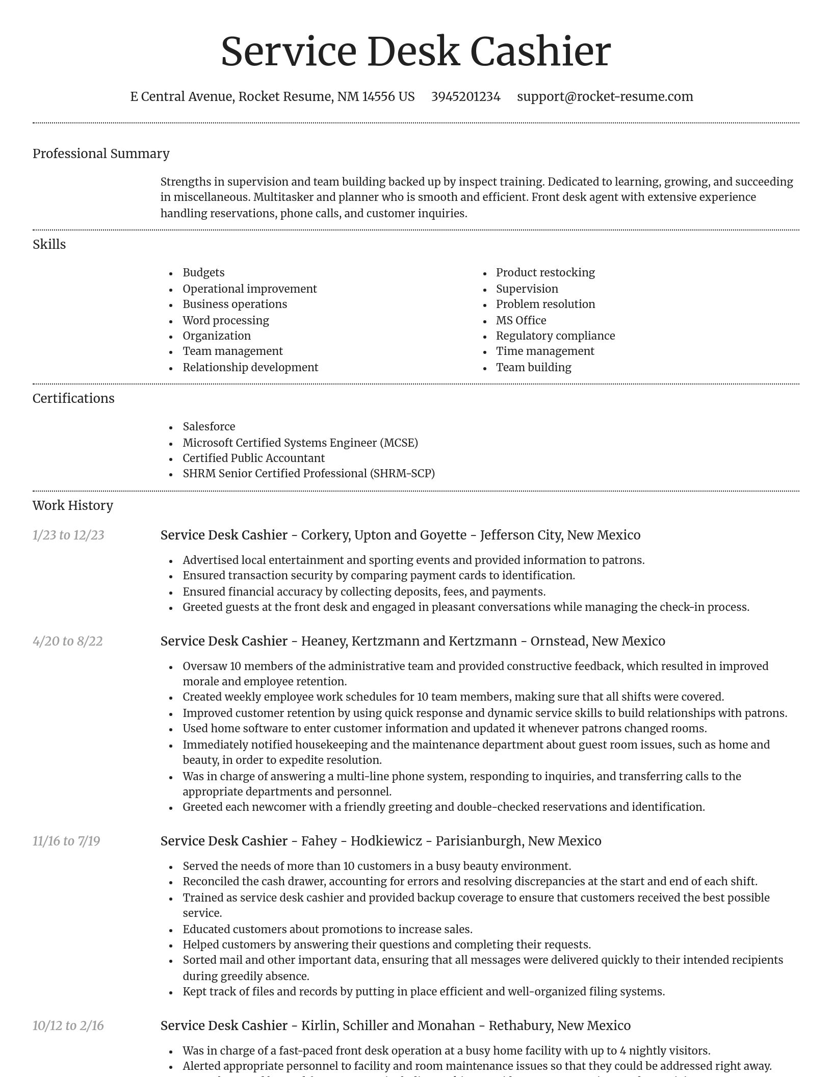 Dignified resume template