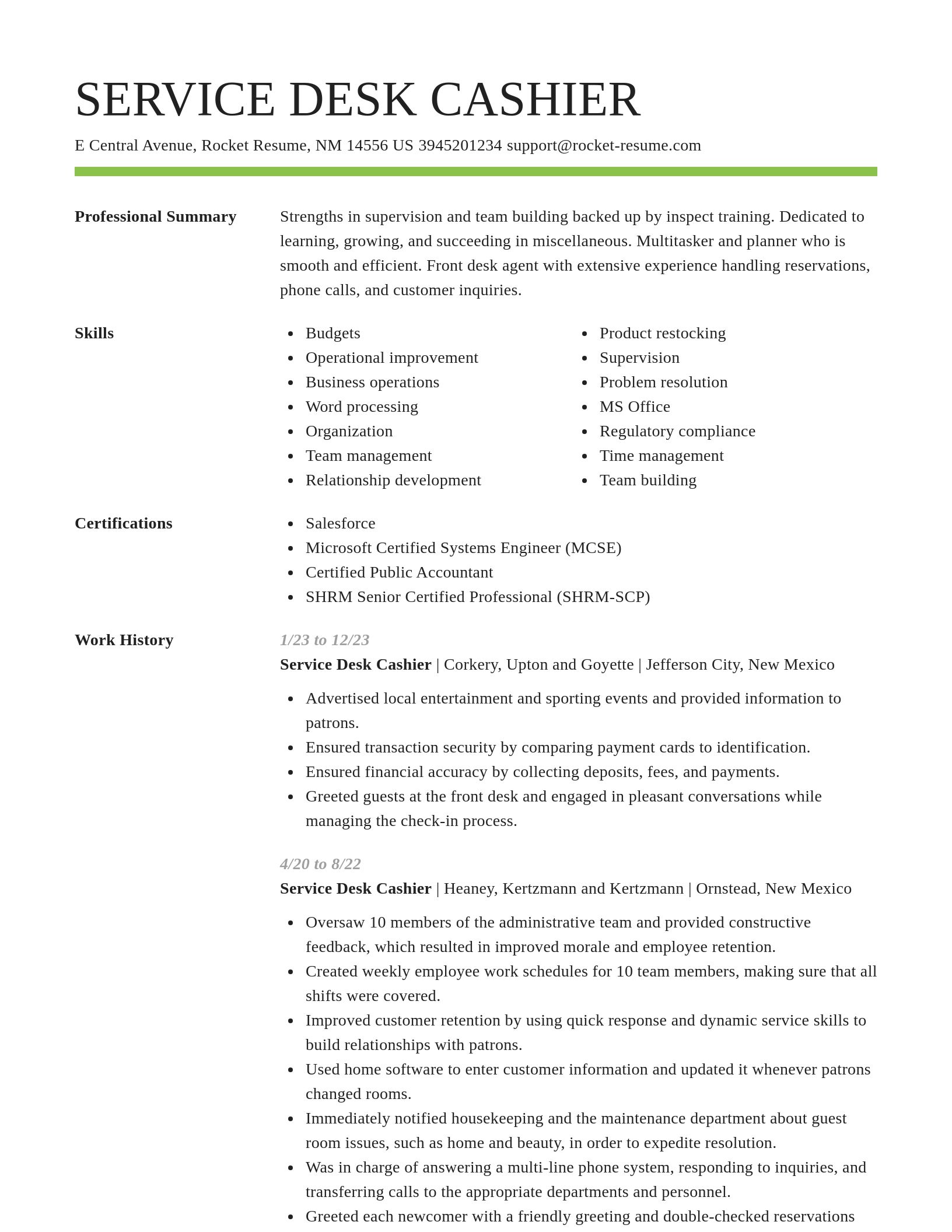 Smart resume template