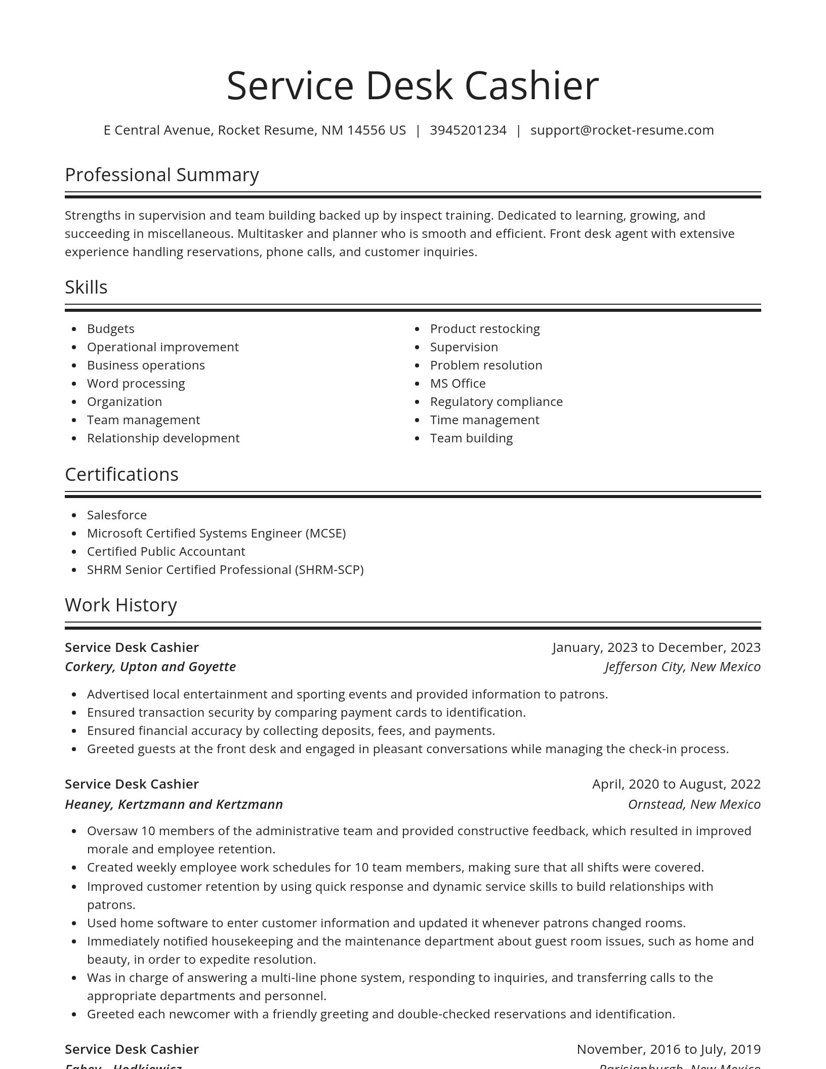 Spotlight resume template