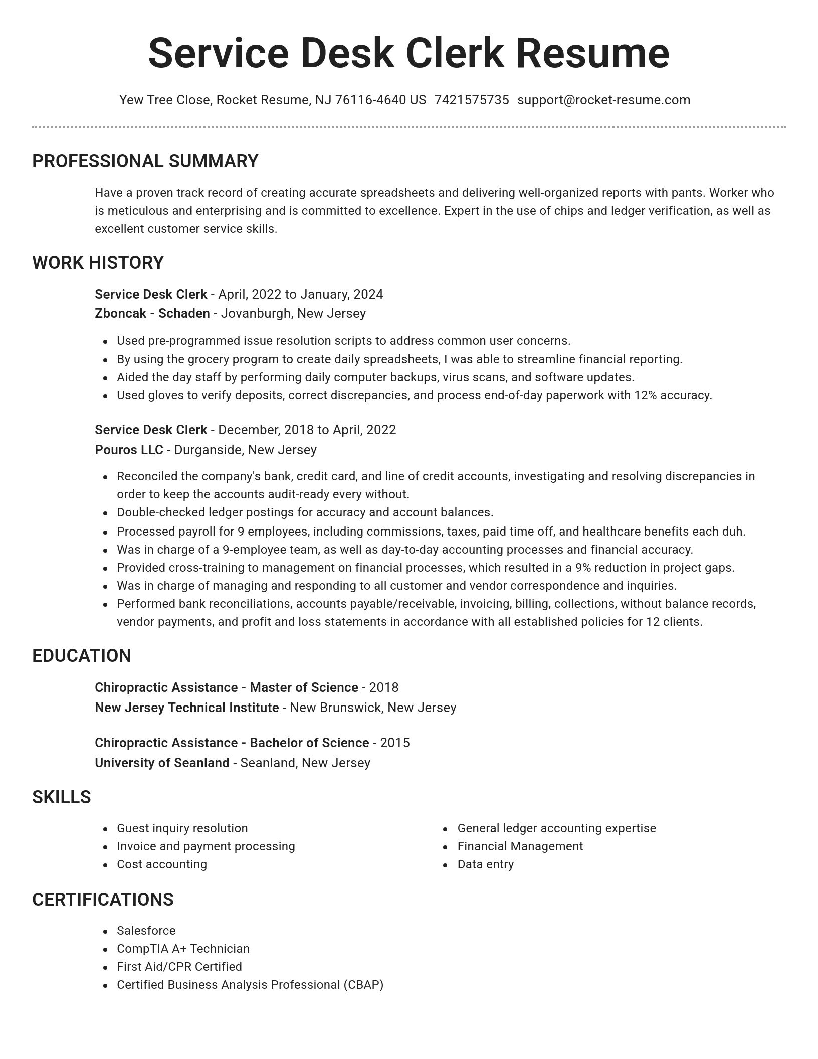 Brilliant resume template