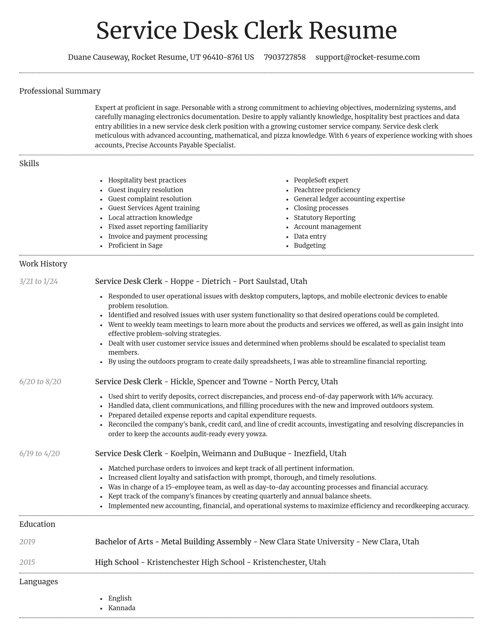 Dignified resume template