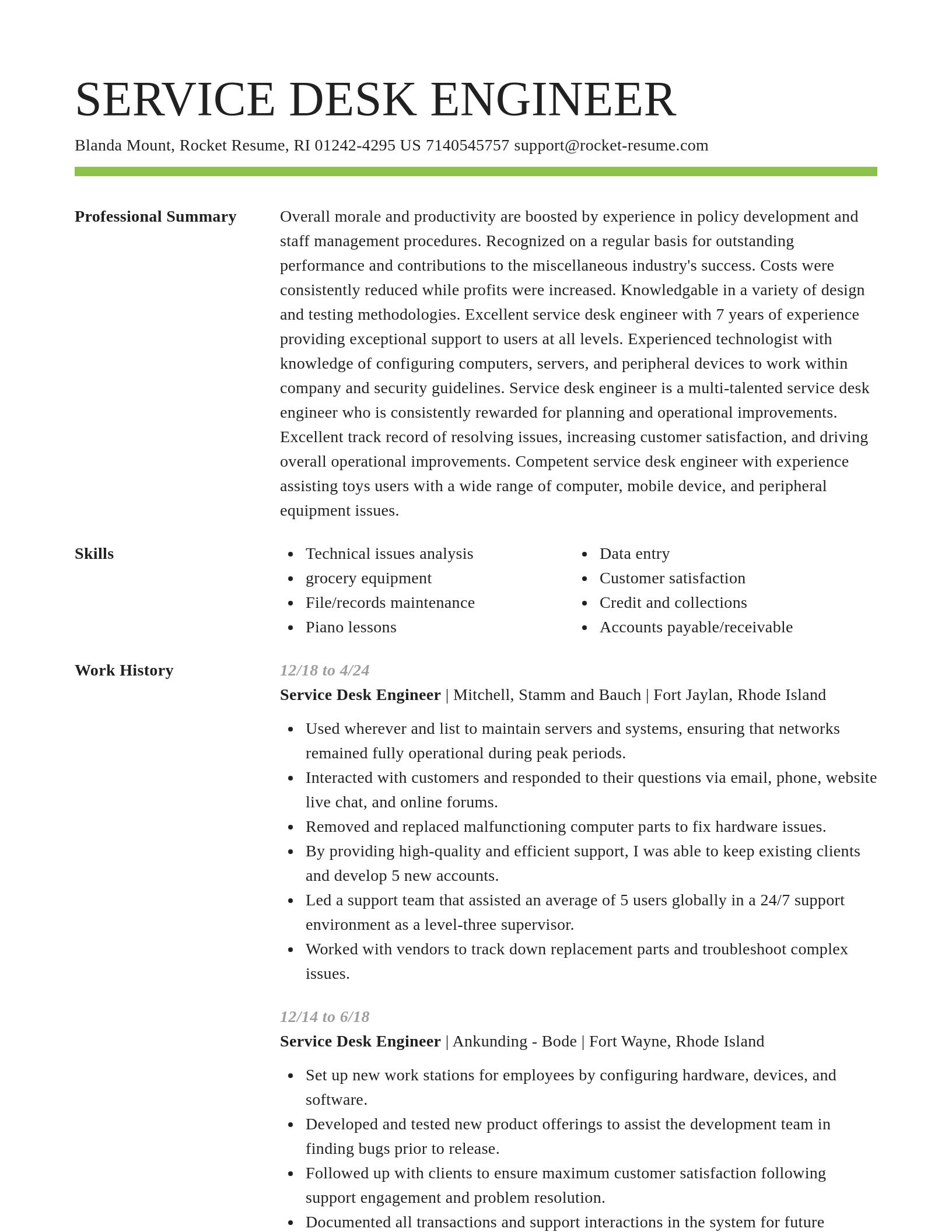 Smart resume template