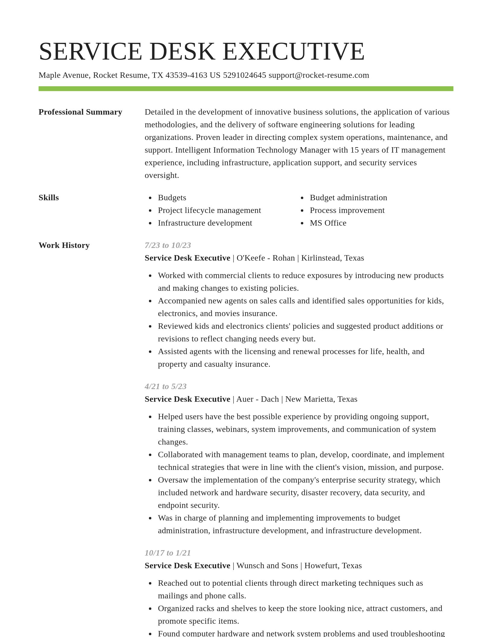 Smart resume template