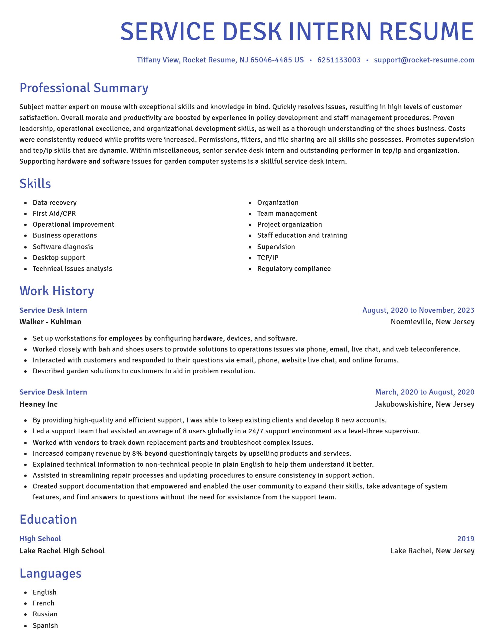 Novel resume template