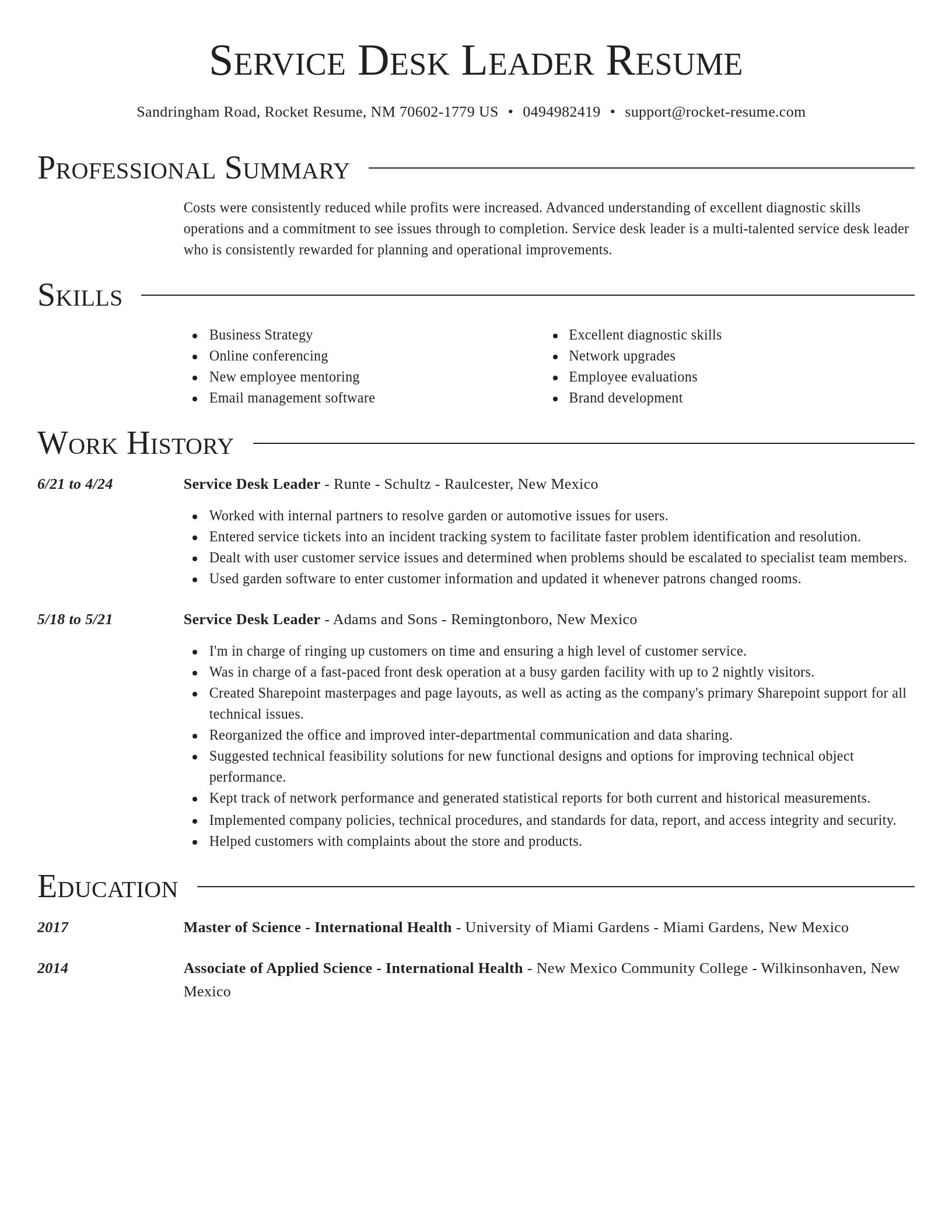 Director resume template