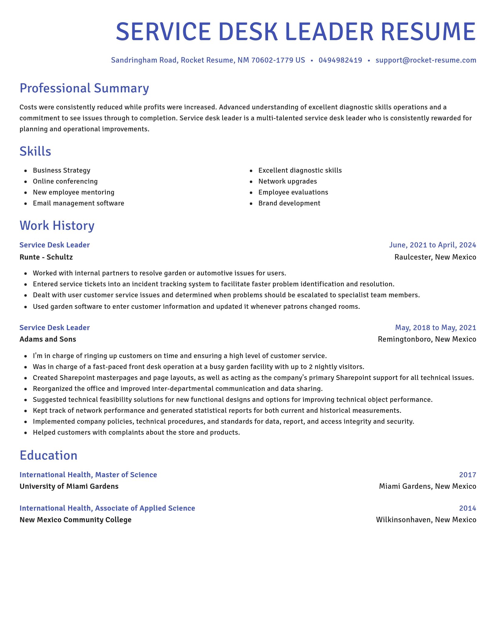 Novel resume template