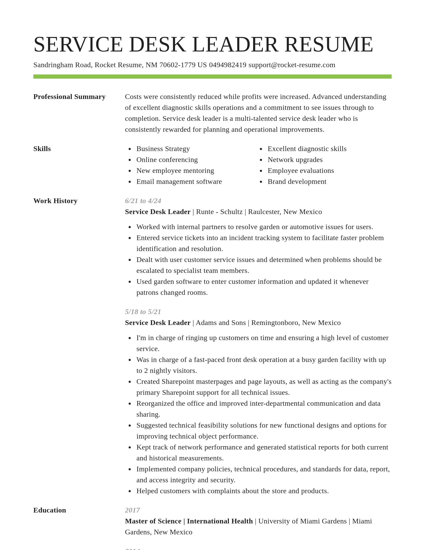 Smart resume template