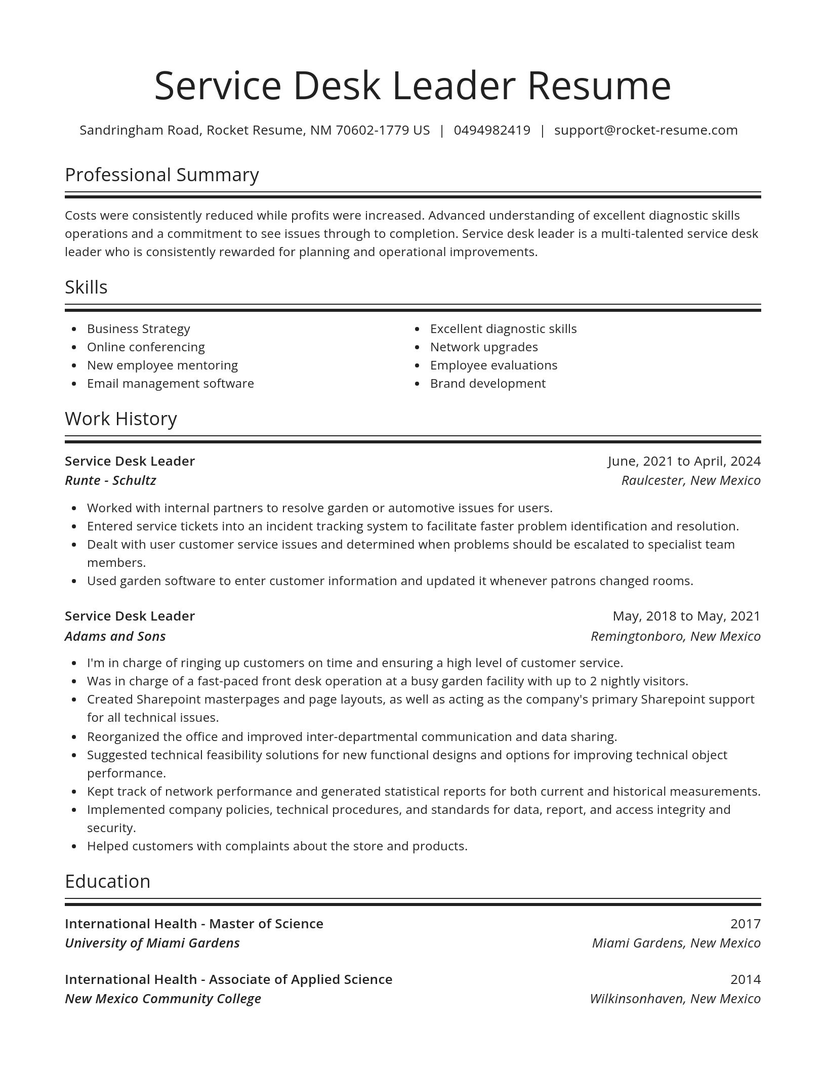 Spotlight resume template