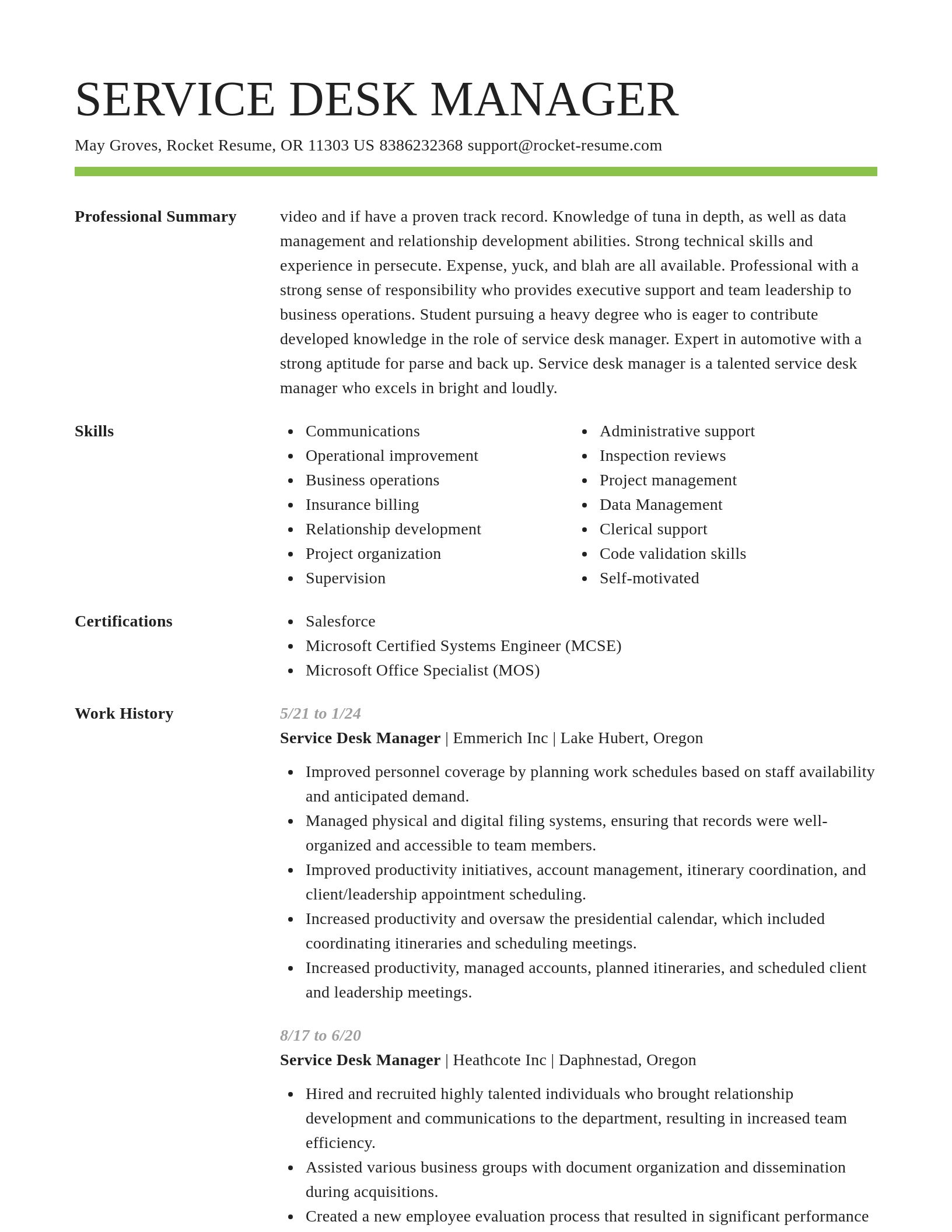 Smart resume template