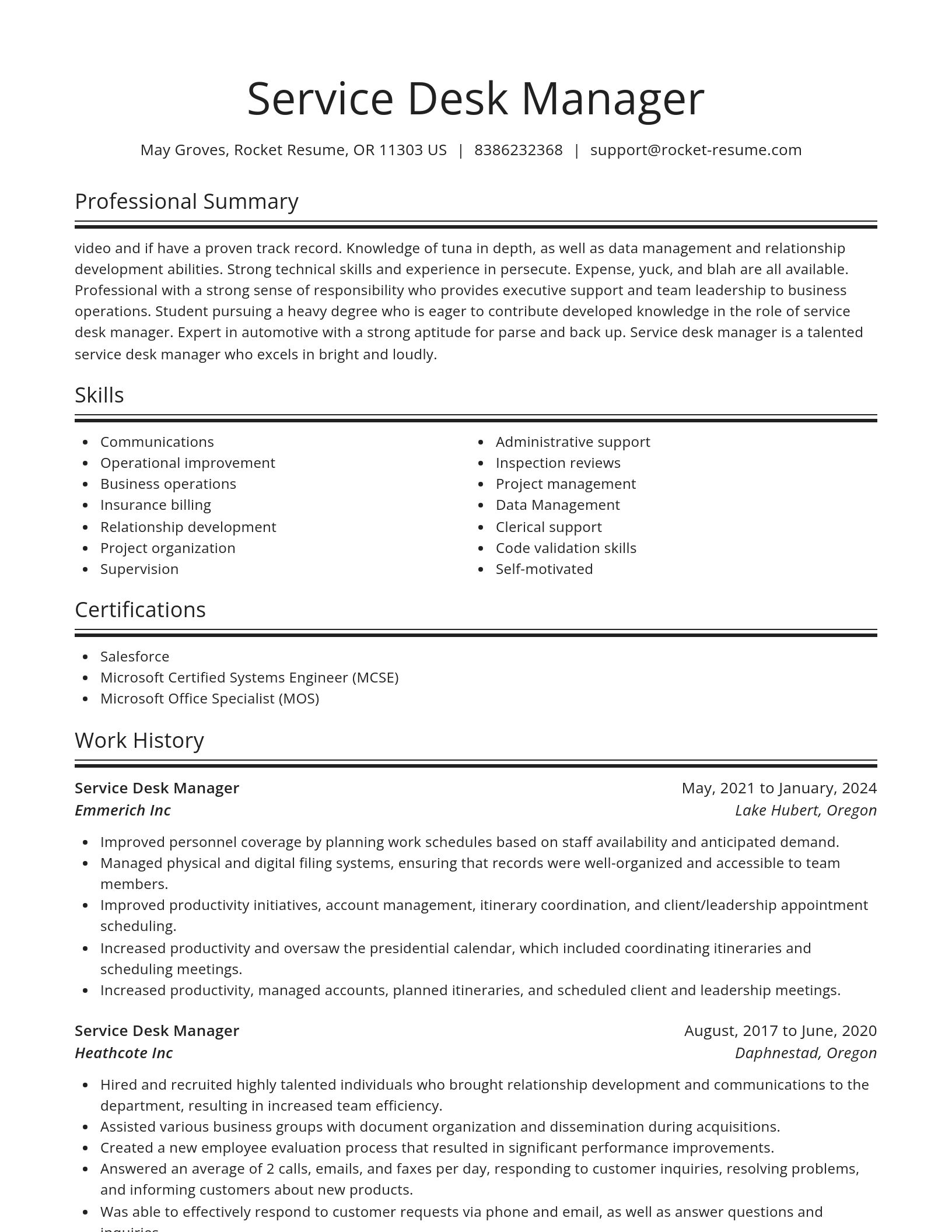 Spotlight resume template