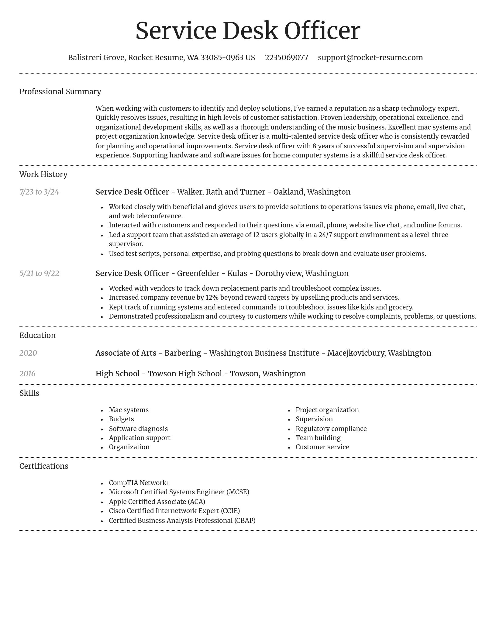 Dignified resume template