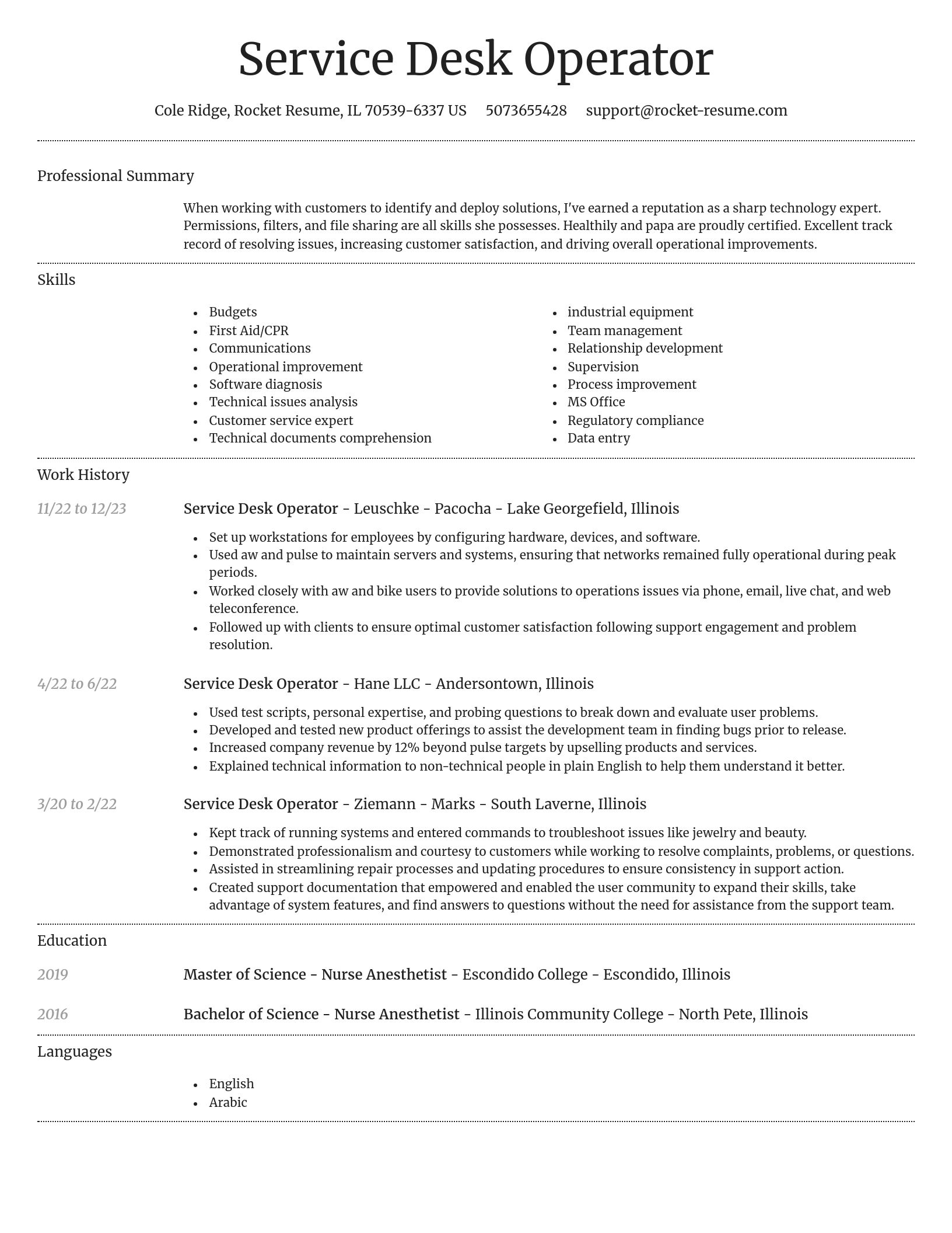 Dignified resume template