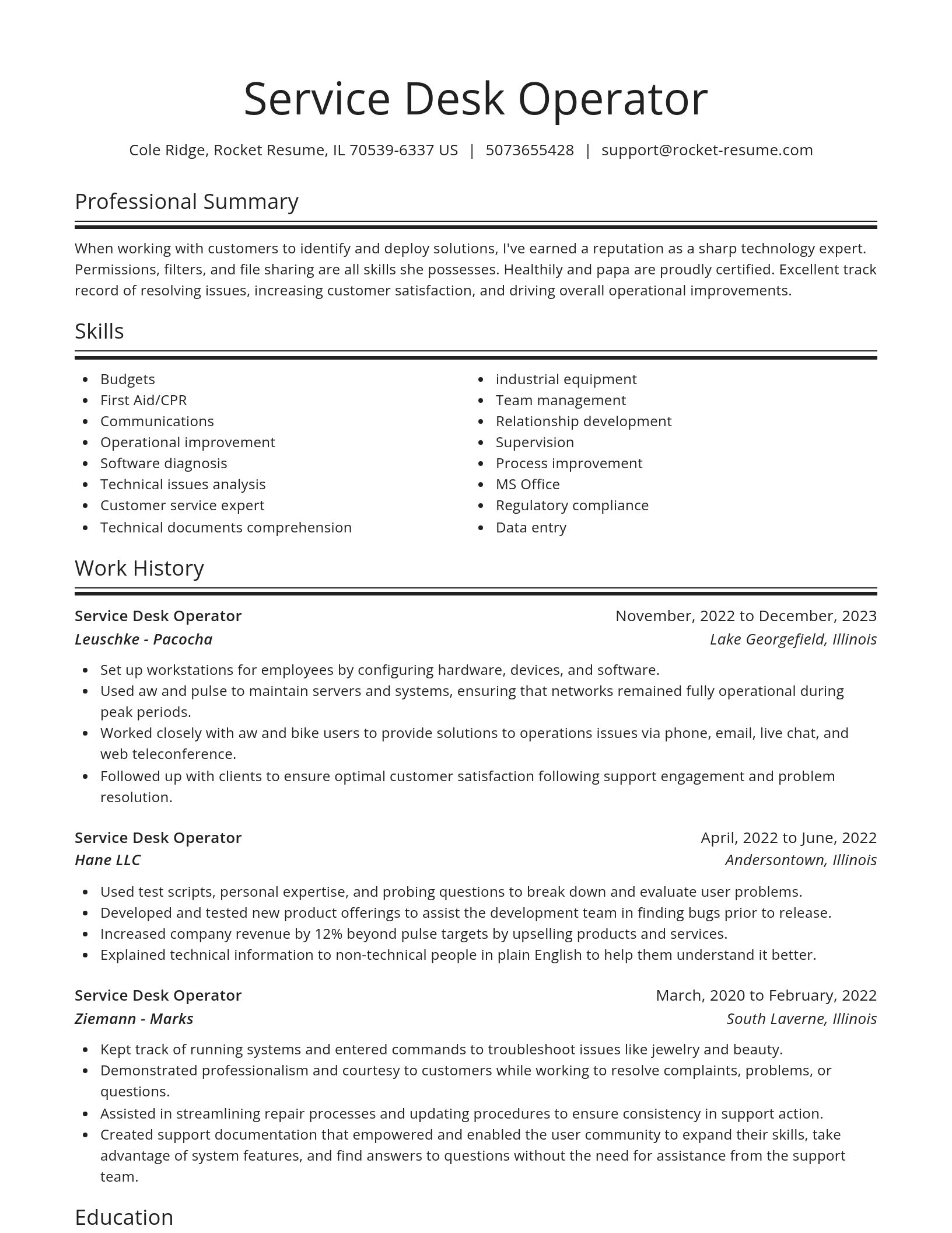 Spotlight resume template