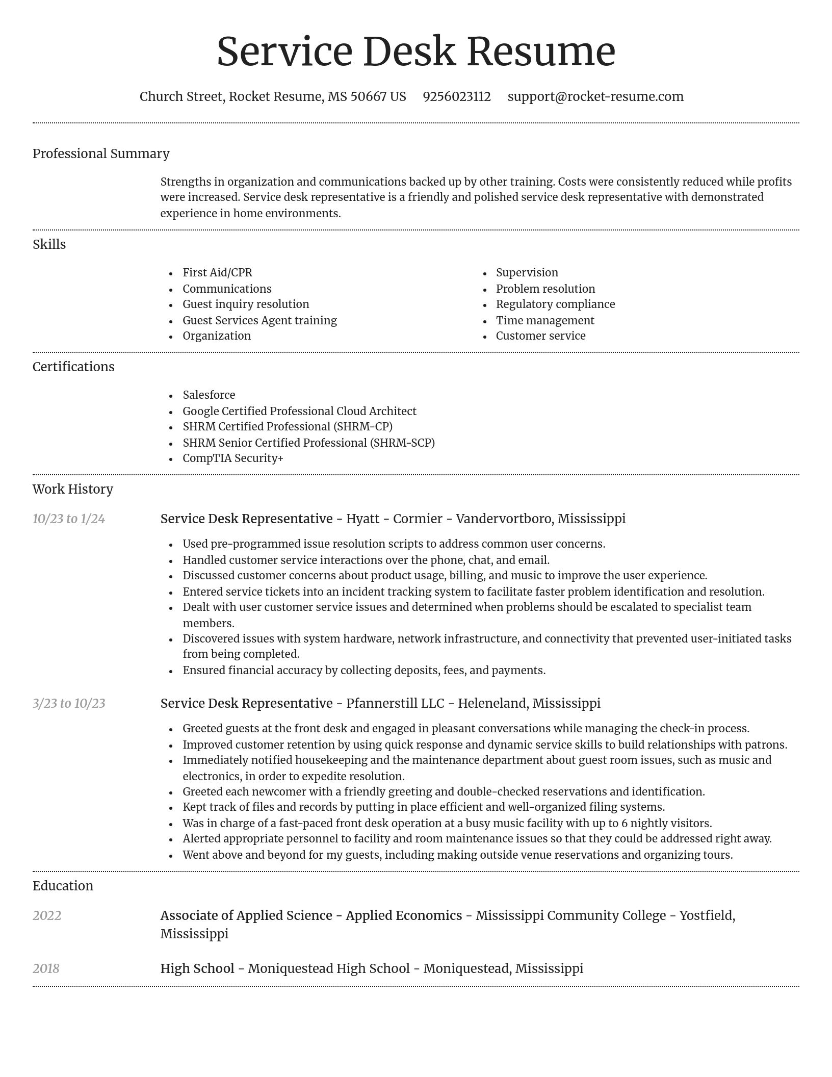 Dignified resume template