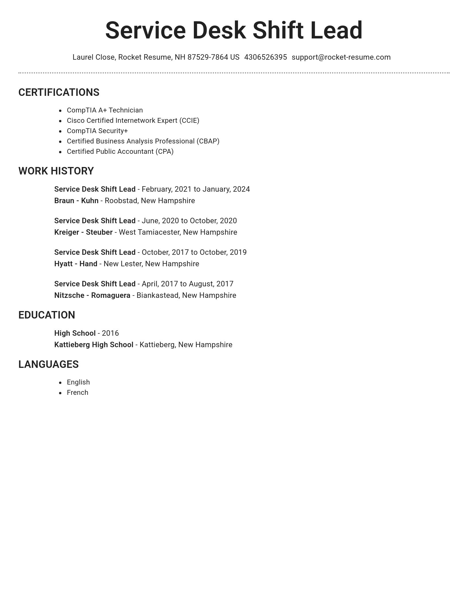 Brilliant resume template