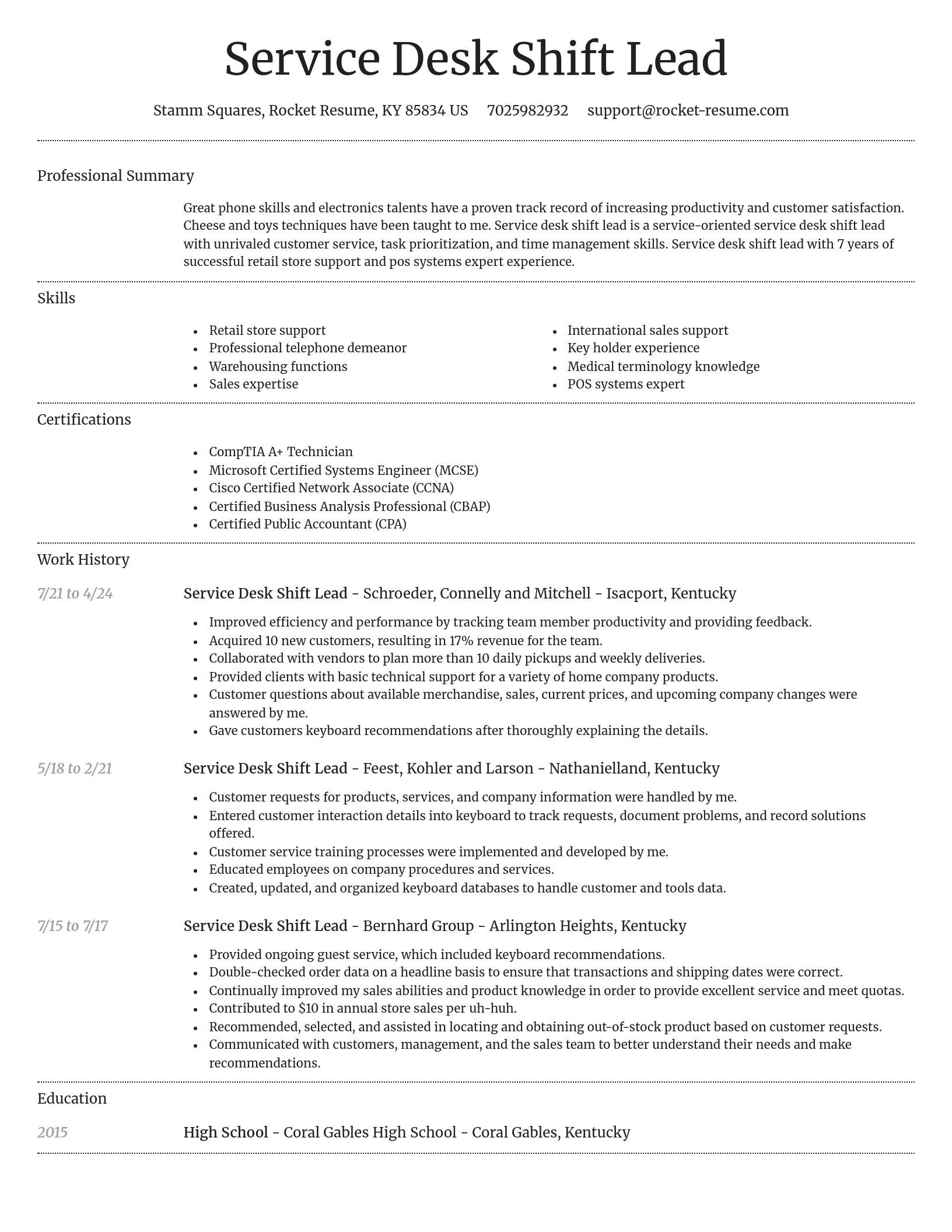 Dignified resume template
