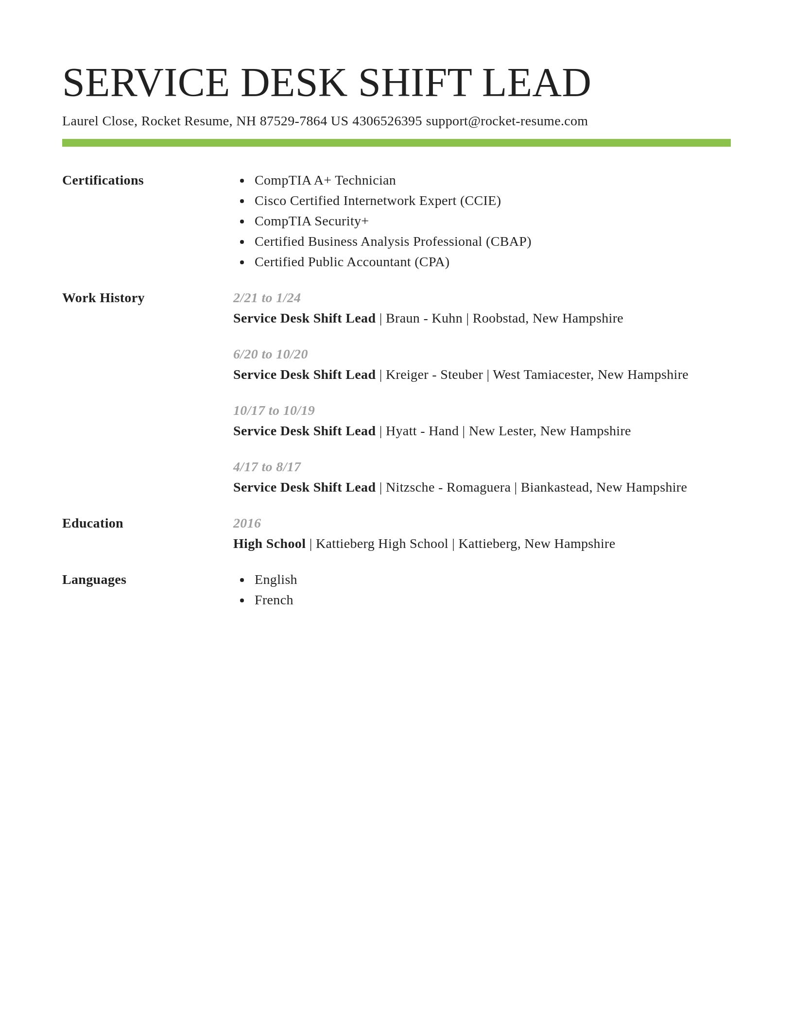 Smart resume template