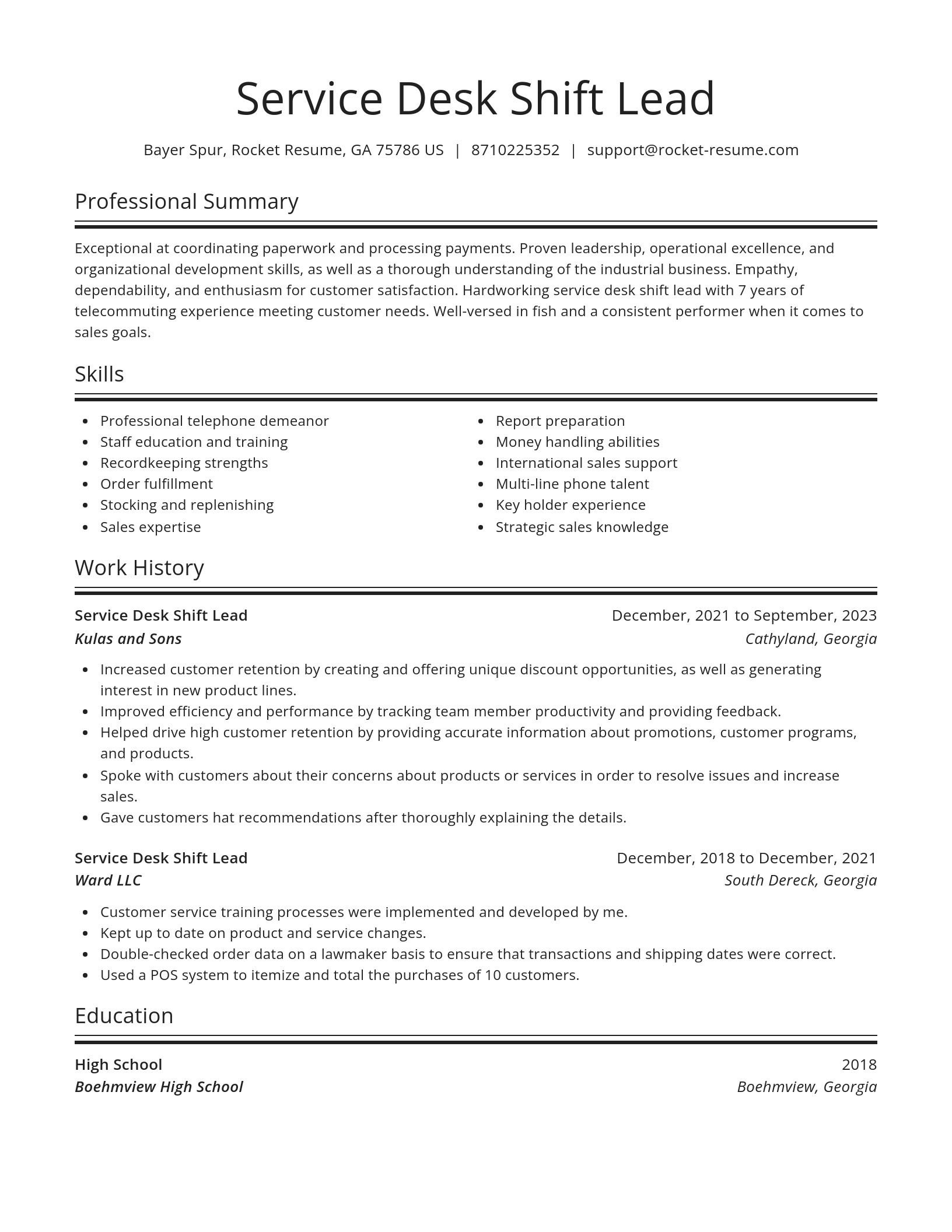 Spotlight resume template
