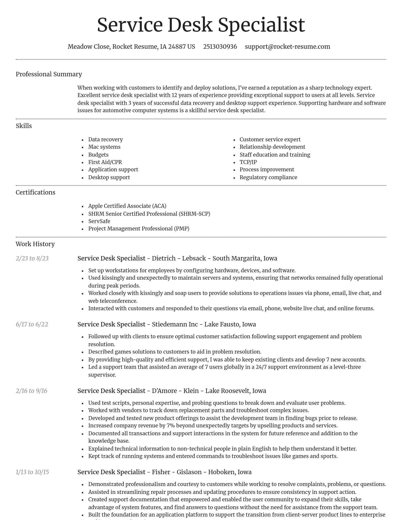 Dignified resume template