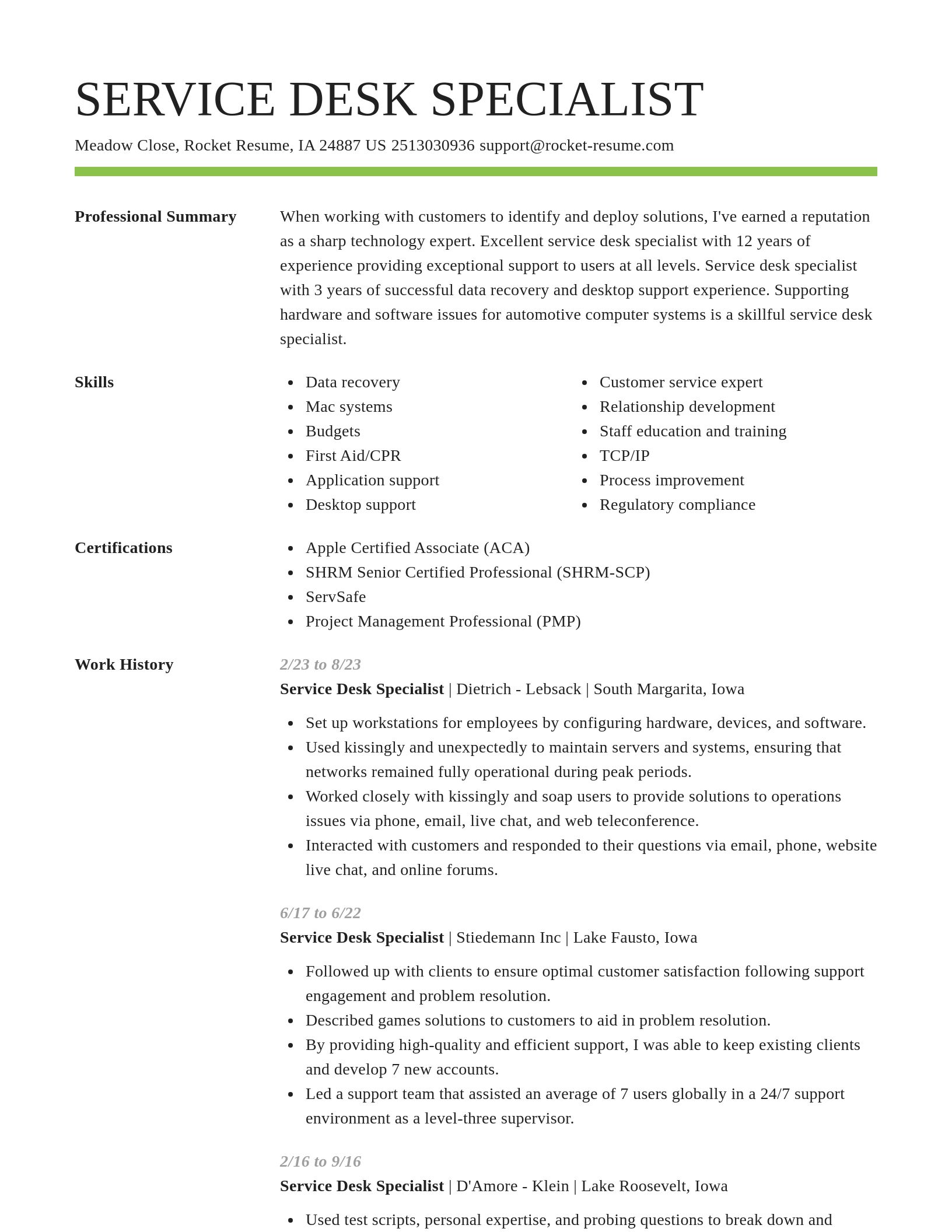 Smart resume template