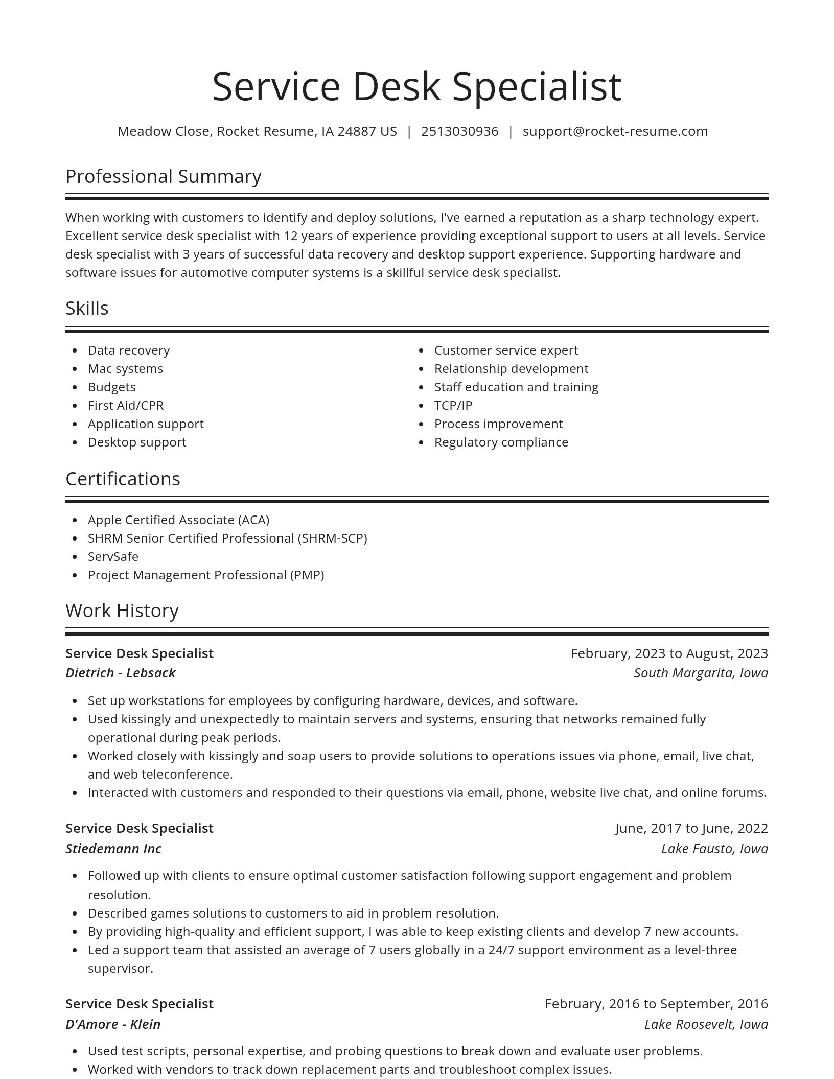Spotlight resume template